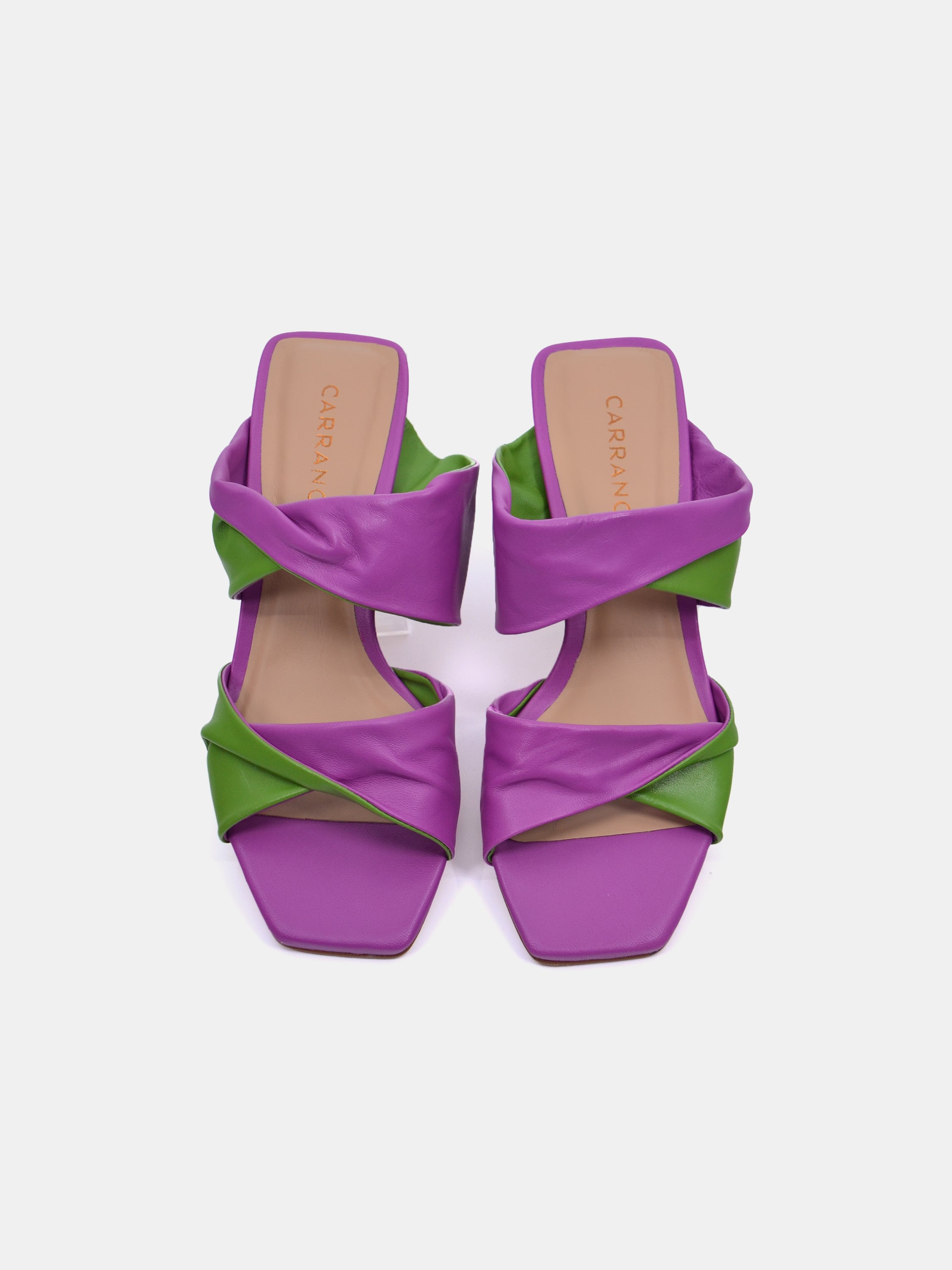 Carrano Women's Duo Twist Middle Leather Sandals #color_Green