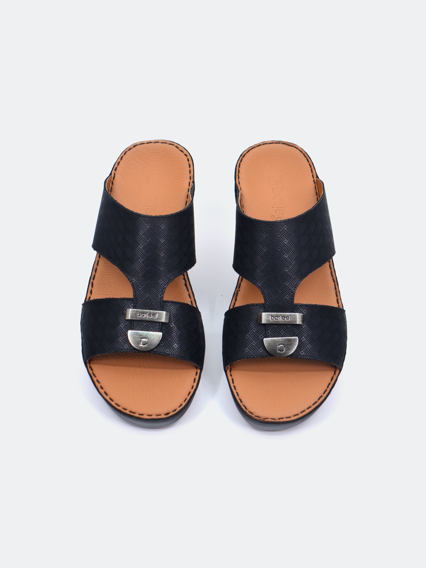 Barjeel Uno B-14 Men's Arabic Sandals #color_Black