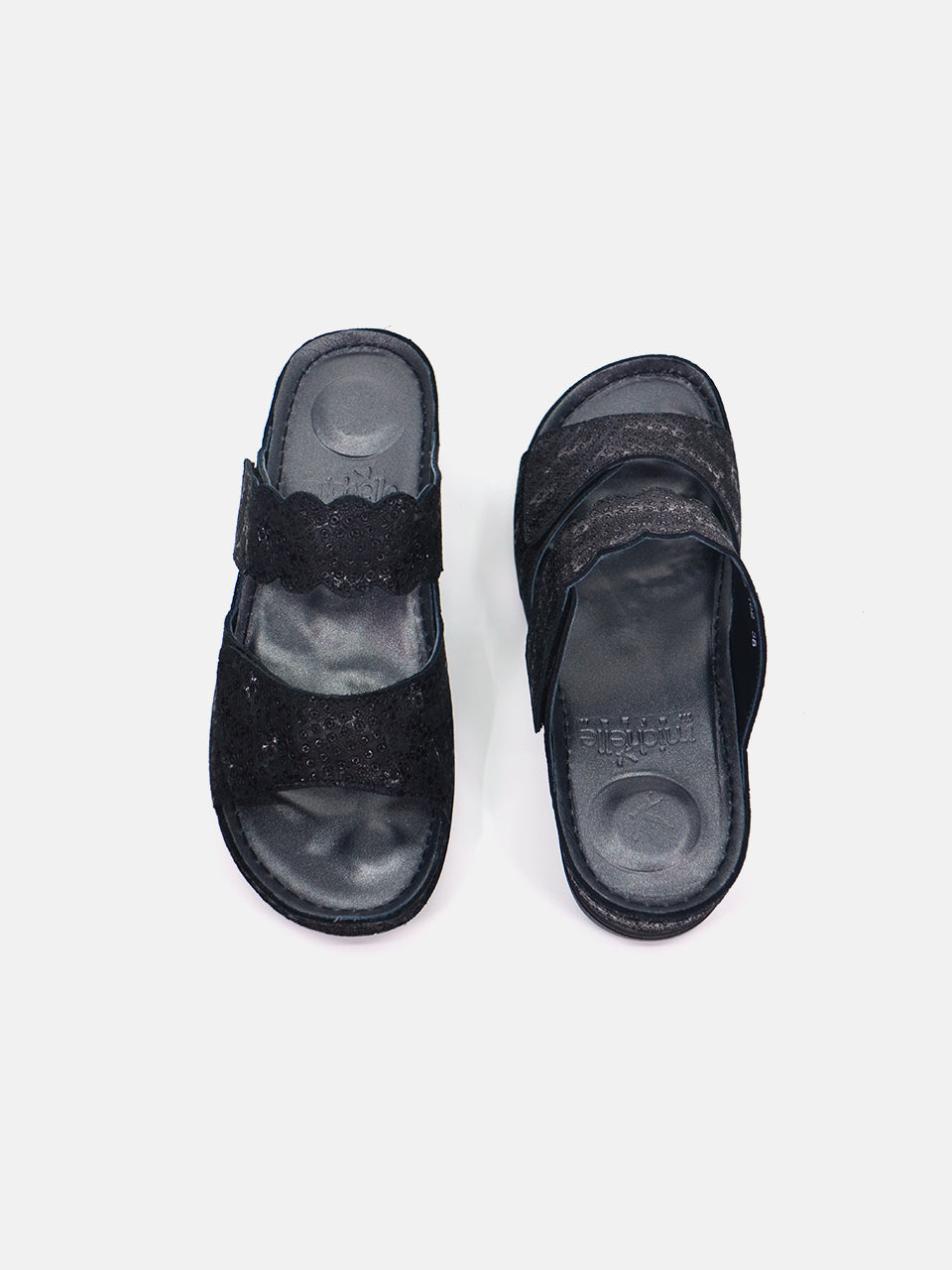 Michelle Morgan MM-102 Women's Slider Sandals #color_Black