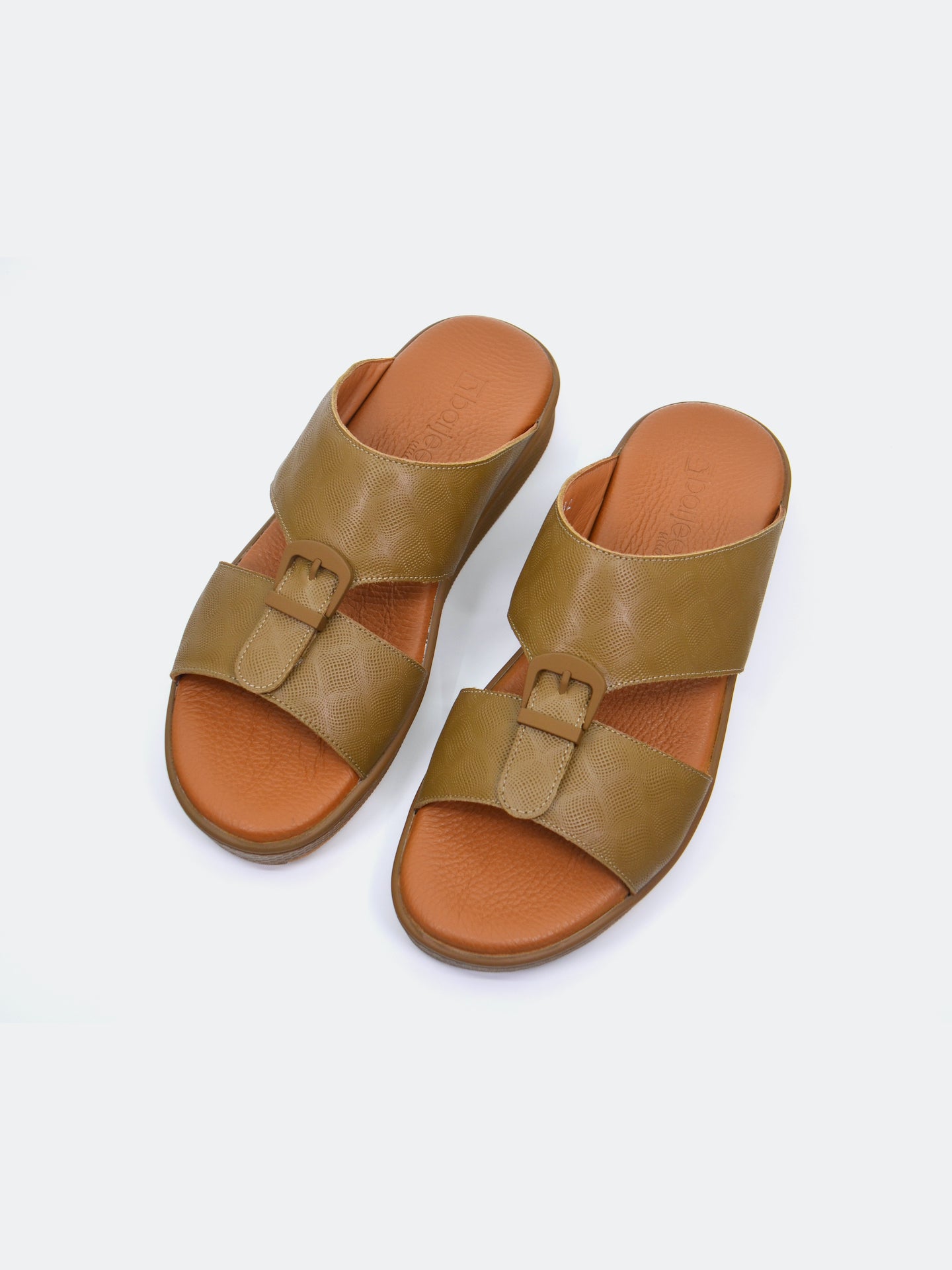 Barjeel Uno SP1-018 Men's Arabic Sandals #color_Light Gray