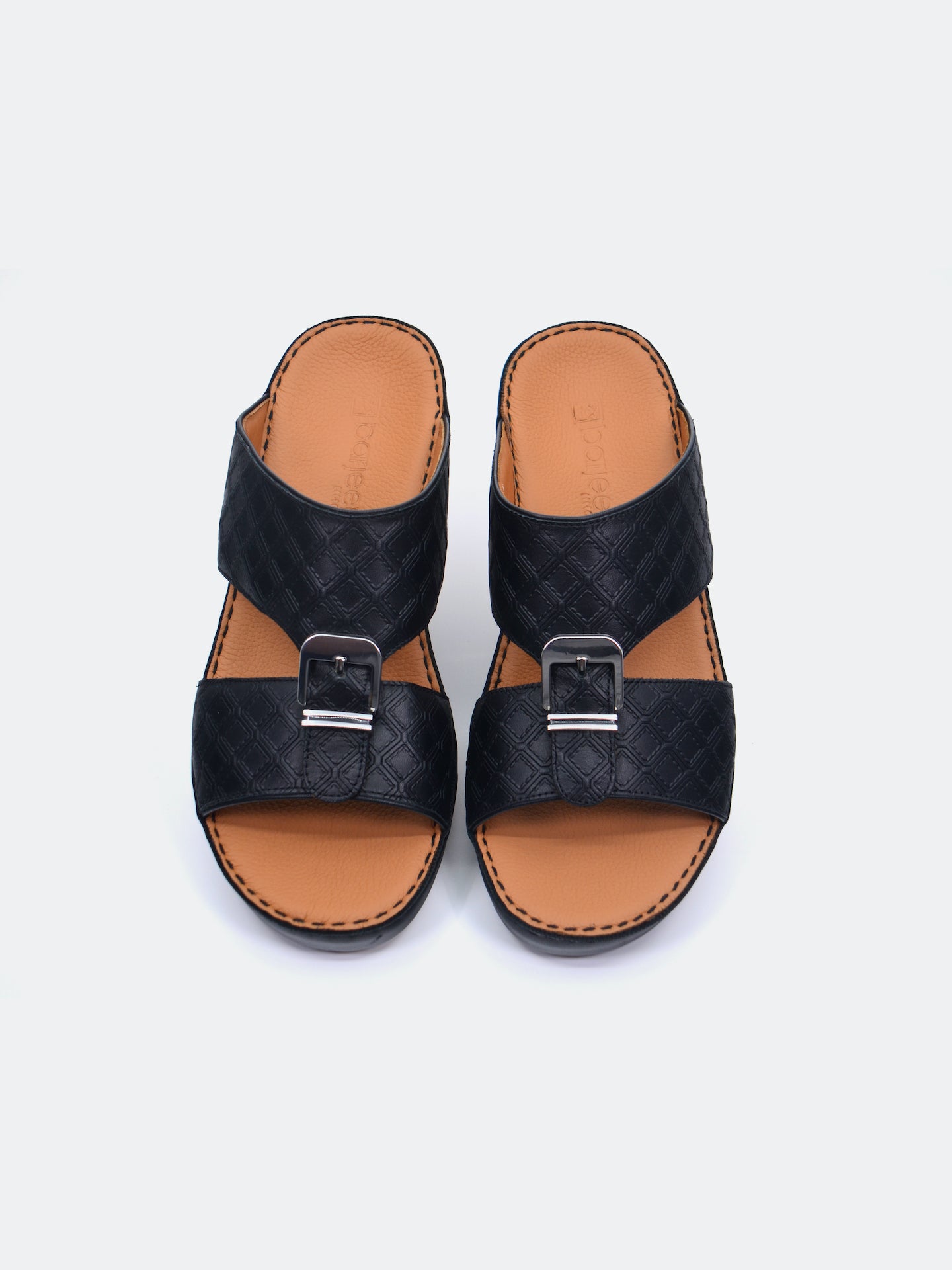 Barjeel Uno B-11 Men's Arabic Sandals #color_Black