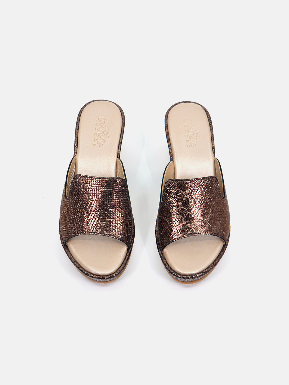 Michelle Morgan MM-300 Women's Wedge Sandals #color_Brown
