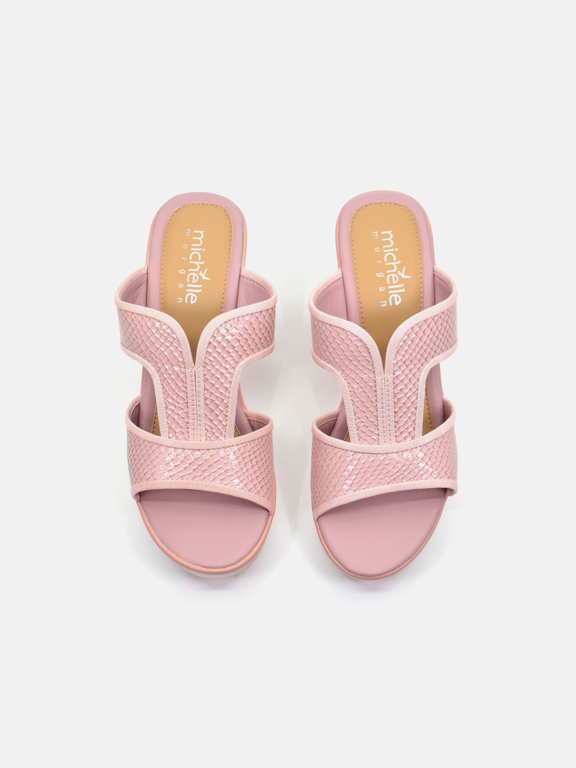 Michelle Morgan 19017-L1 Women's Heeled Sandals #color_Pink