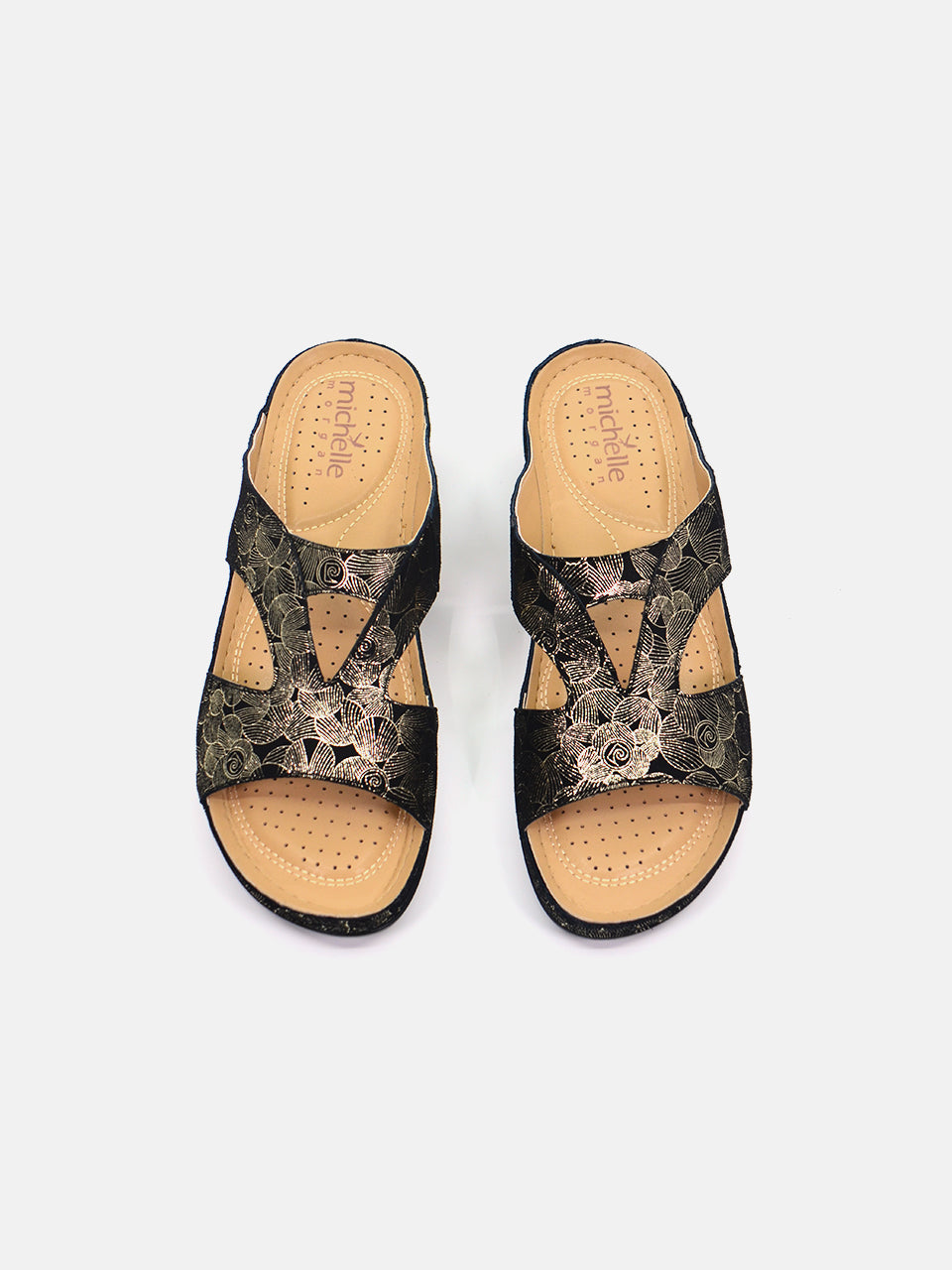 Michelle Morgan 88909-11 Women's Flat Sandals #color_Gold