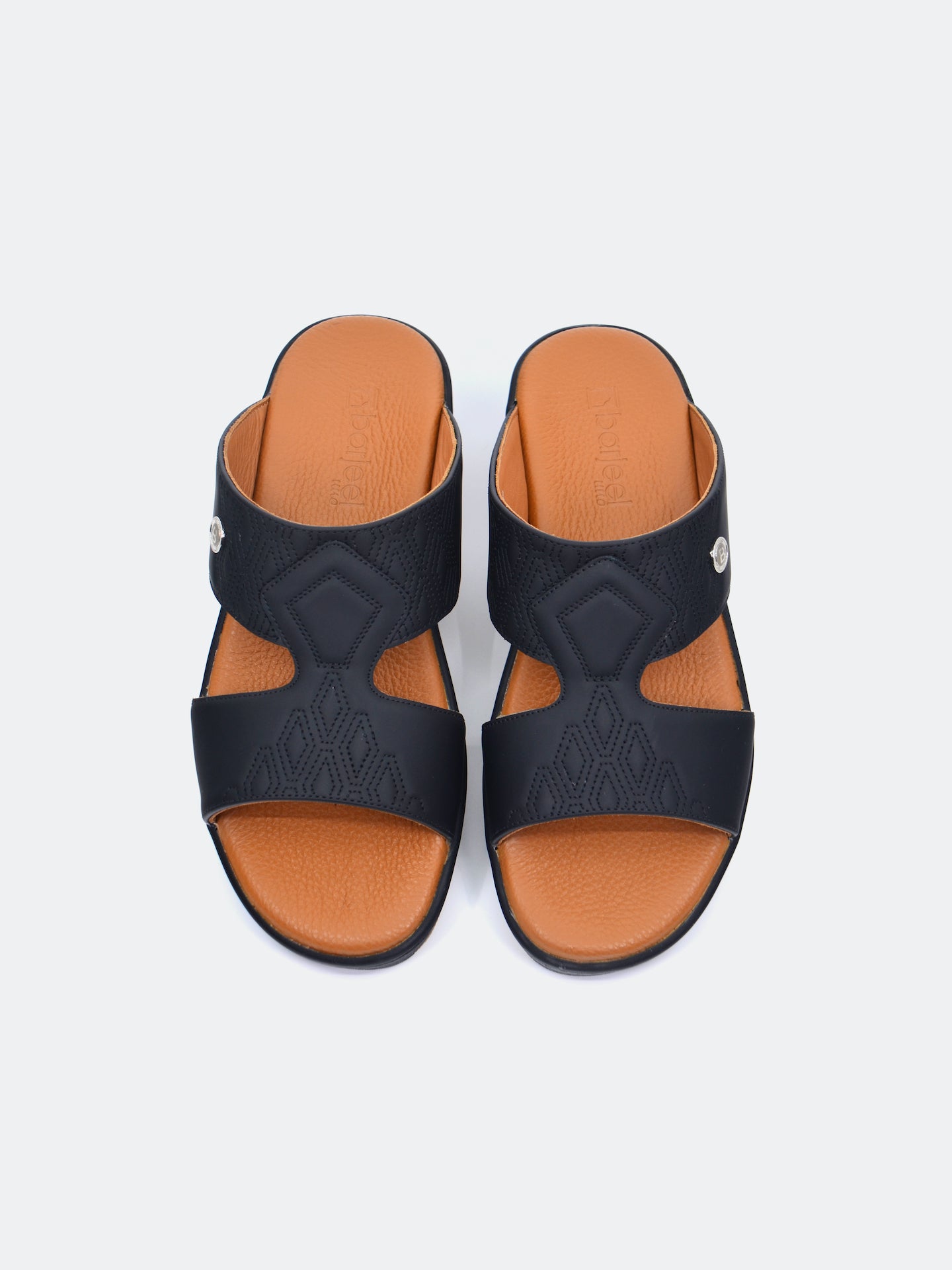 Barjeel Uno B-03 Men's Arabic Sandals #color_Black