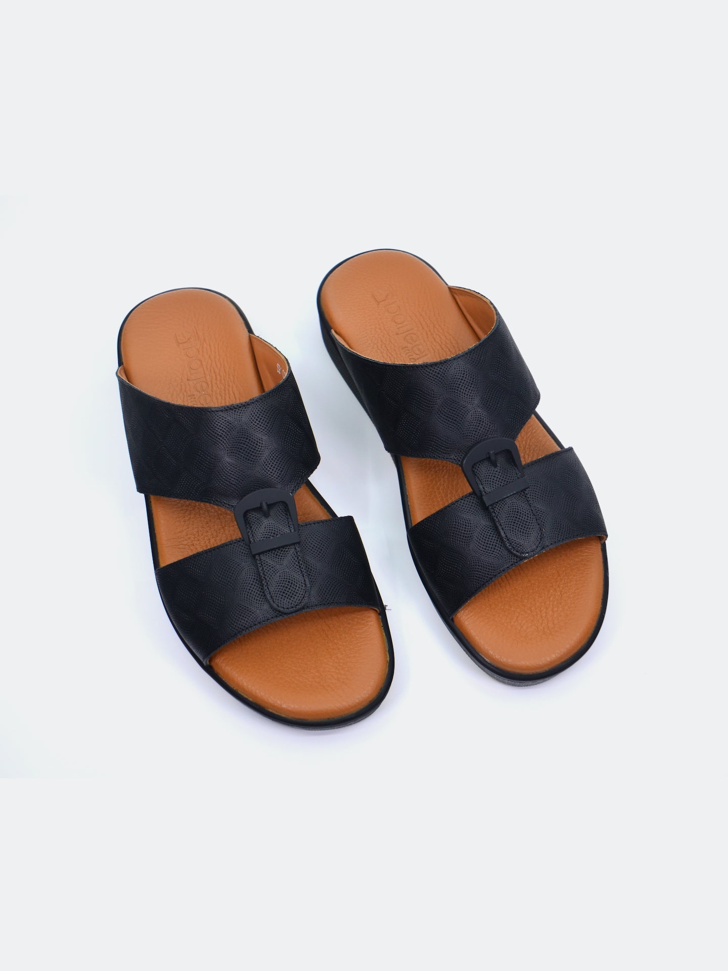 Barjeel Uno SP1-018 Men's Arabic Sandals #color_Black