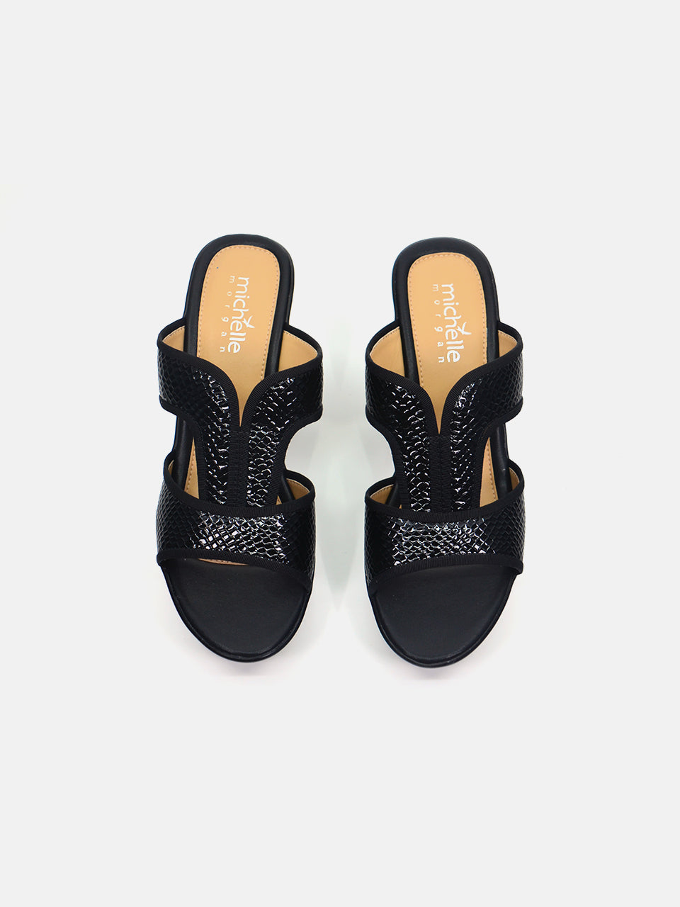 Michelle Morgan 19017-L1 Women's Heeled Sandals #color_Black