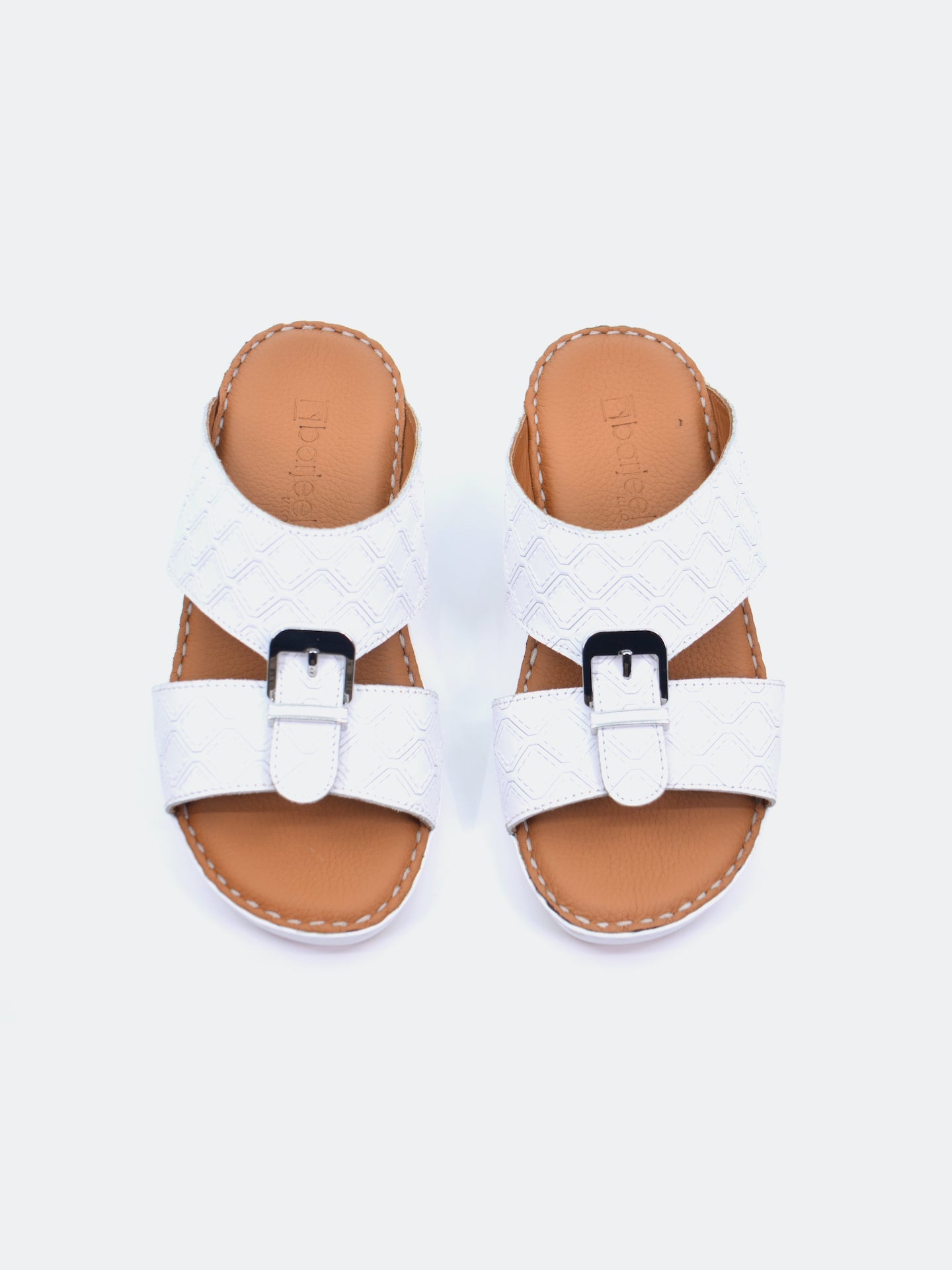 Barjeel Uno B-11 Boys Arabic Sandals #color_White
