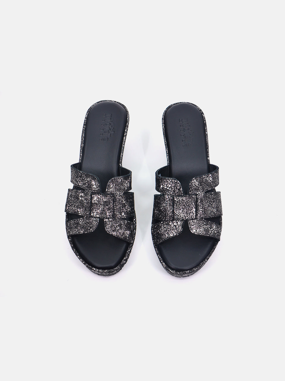 Michelle Morgan MM-301 Women's Wedge Sandals #color_Silver