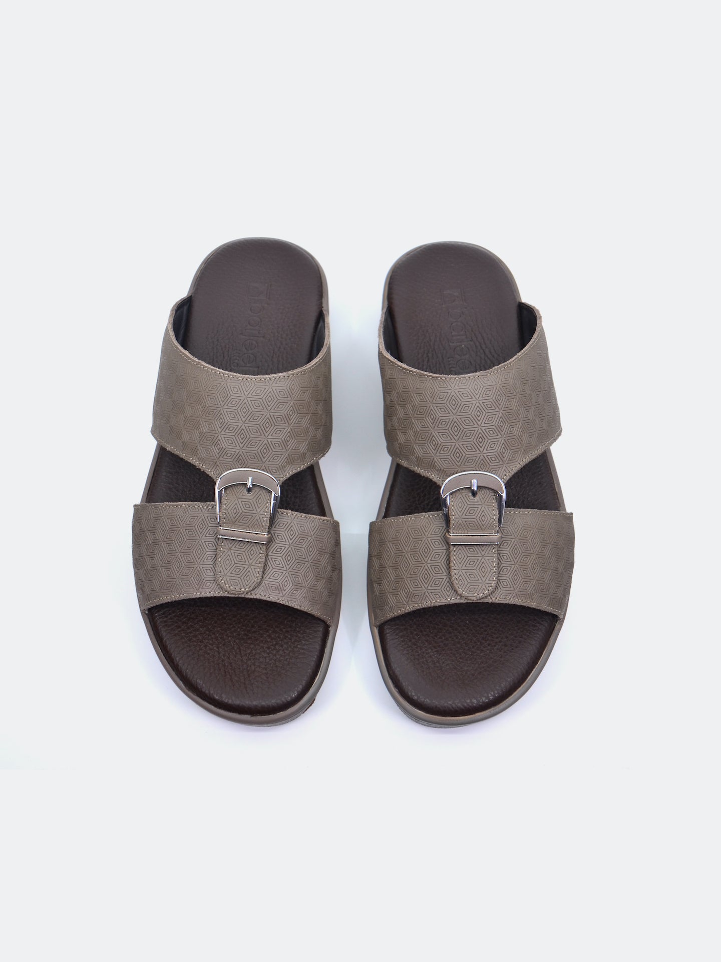Barjeel Uno SP1-017 Men's Arabic Sandals #color_Beige
