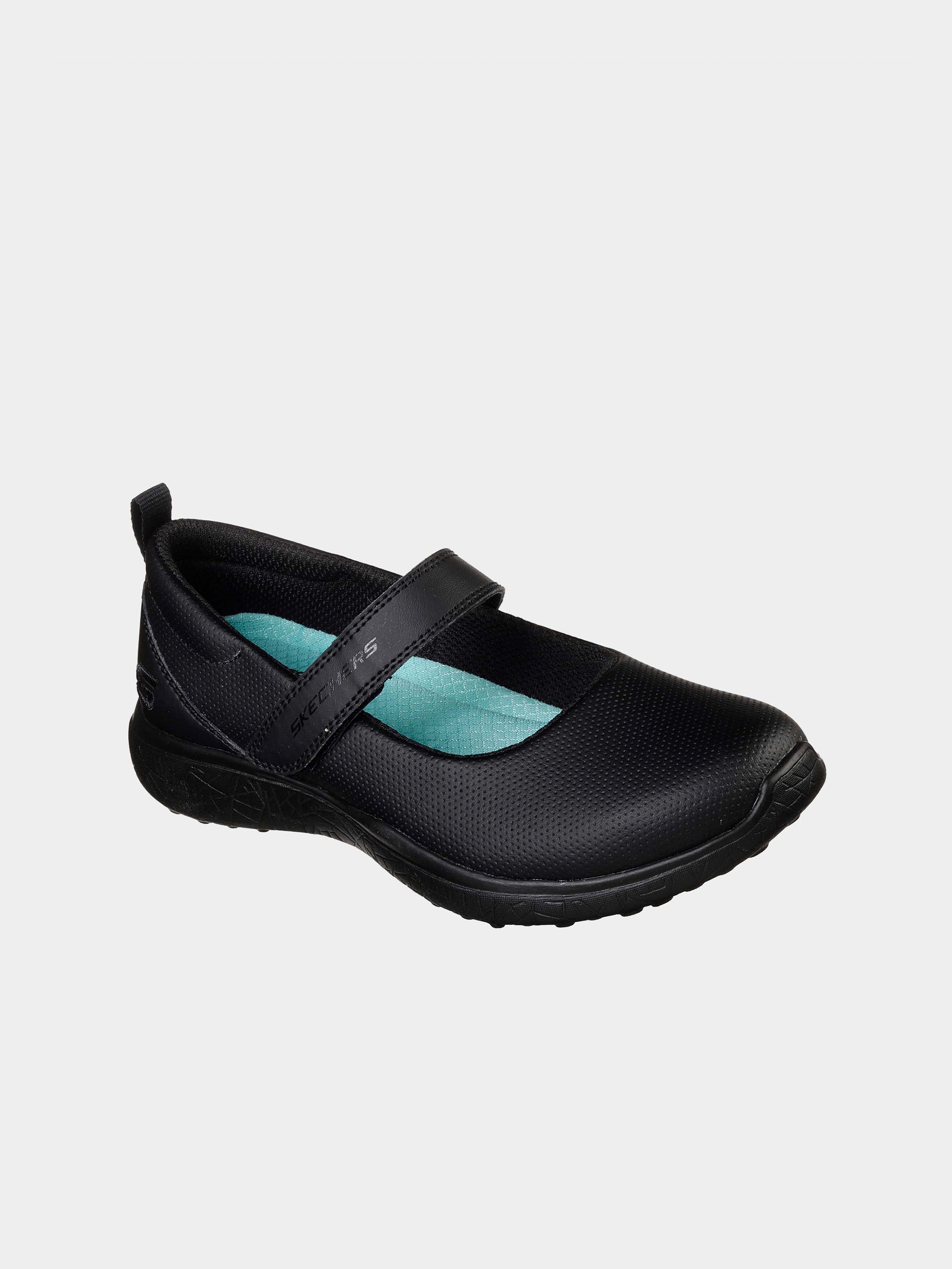 Skechers Girls Microburst - Scholar Holler Shoes #color_Black