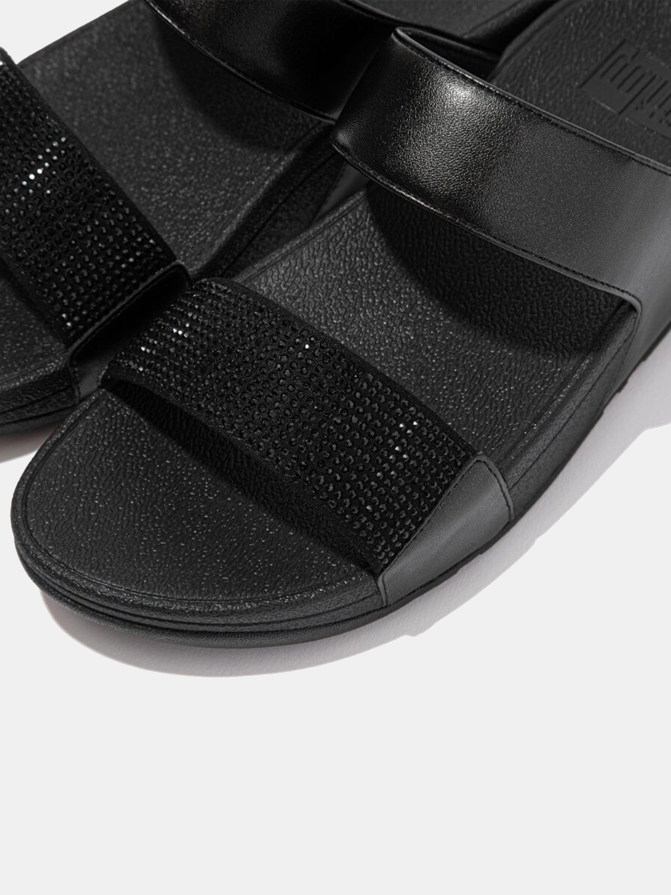 Fitflop Lulu Women's Crystal Slides #color_black