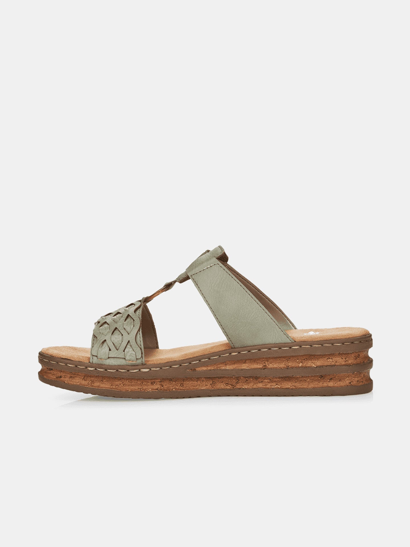 Rieker 629K9 Women's Slider Sandals #color_Green