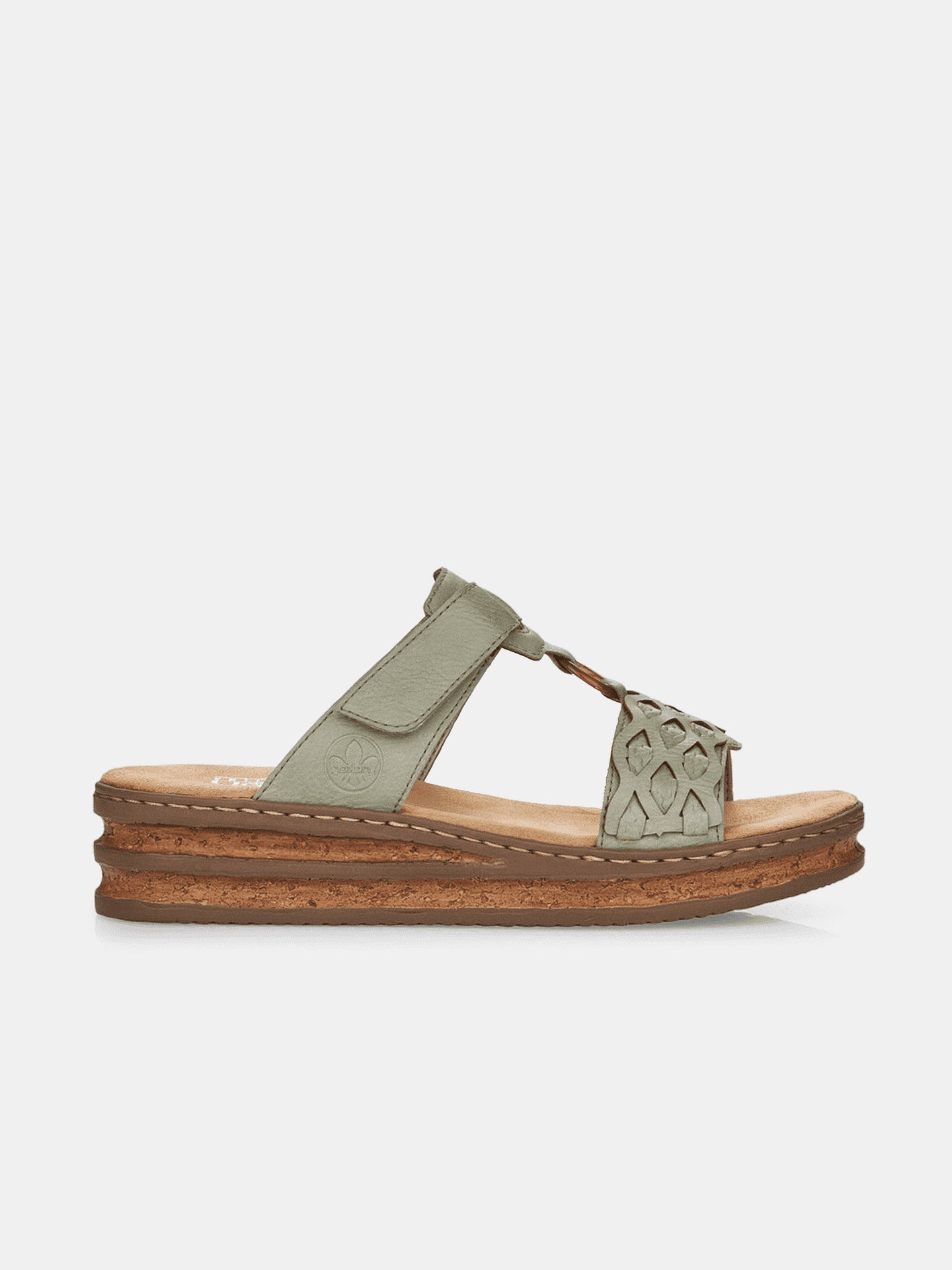 Rieker 629K9 Women's Slider Sandals #color_Green