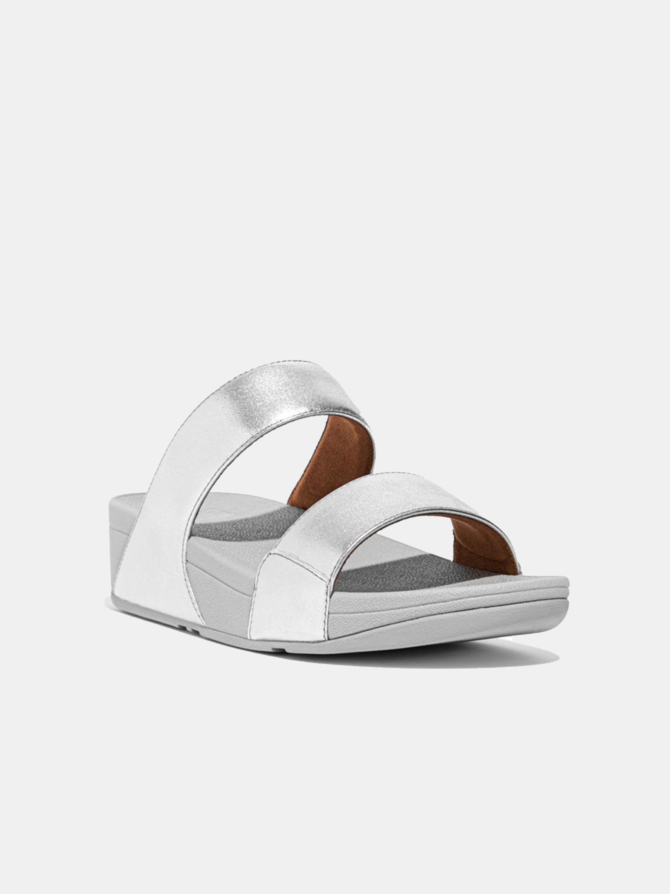 Fitflop Women's Lulu Leather Slides #color_Silver