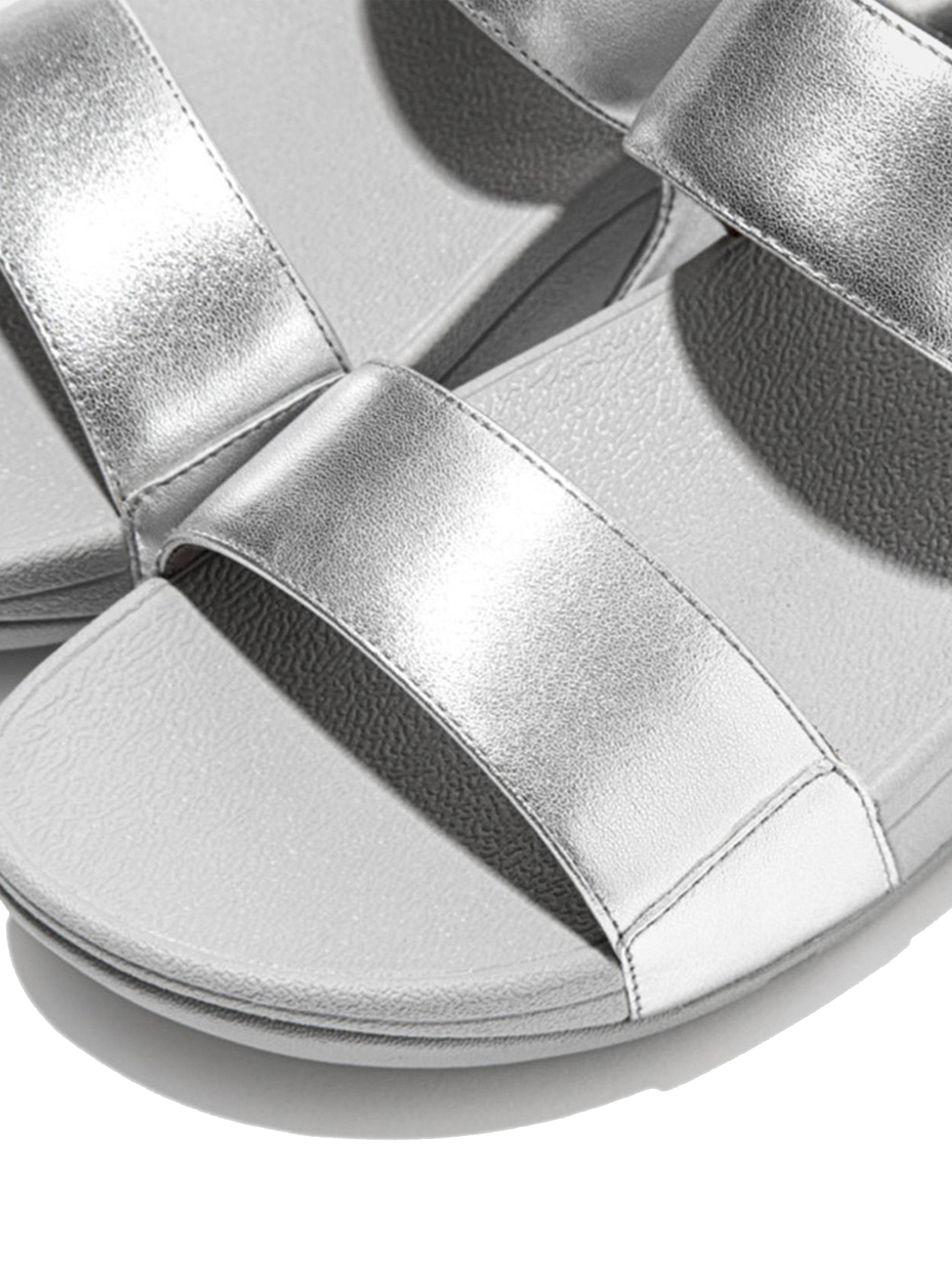 Fitflop Women's Lulu Leather Slides #color_Silver