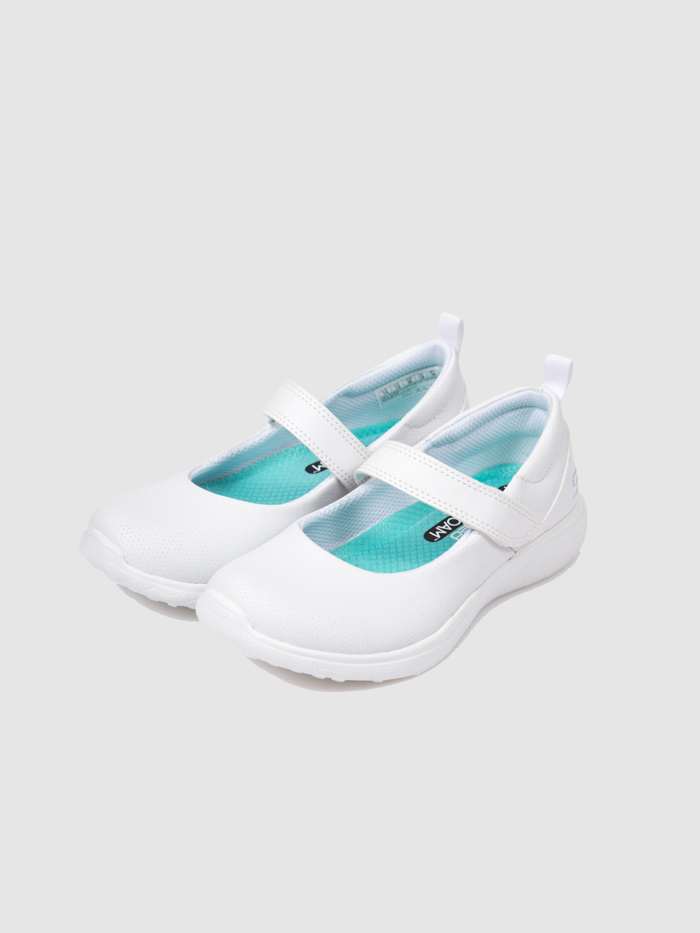 Skechers Girls Microburst - Scholar Holler Shoes #color_White