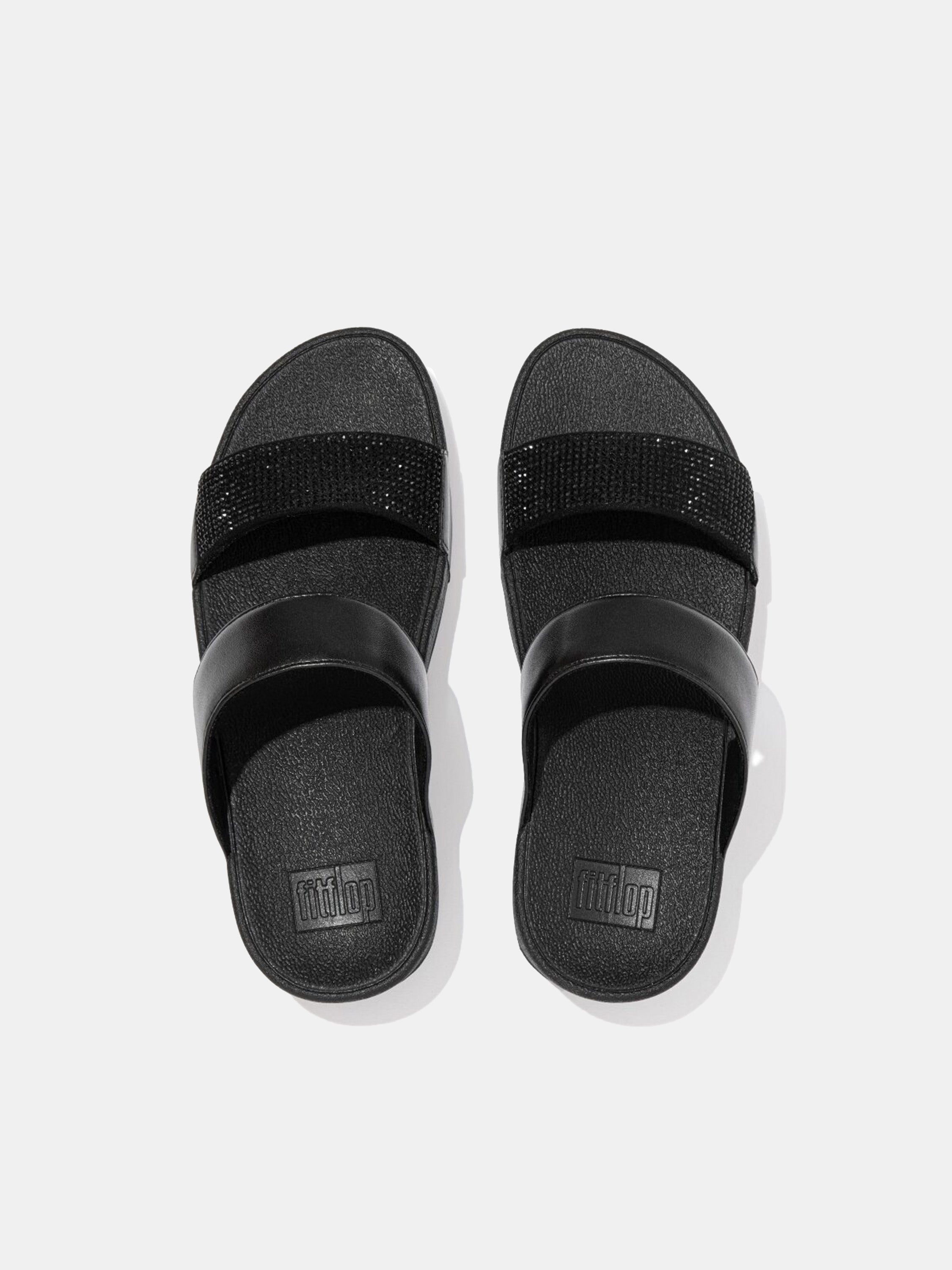 Fitflop Lulu Women's Crystal Slides #color_black