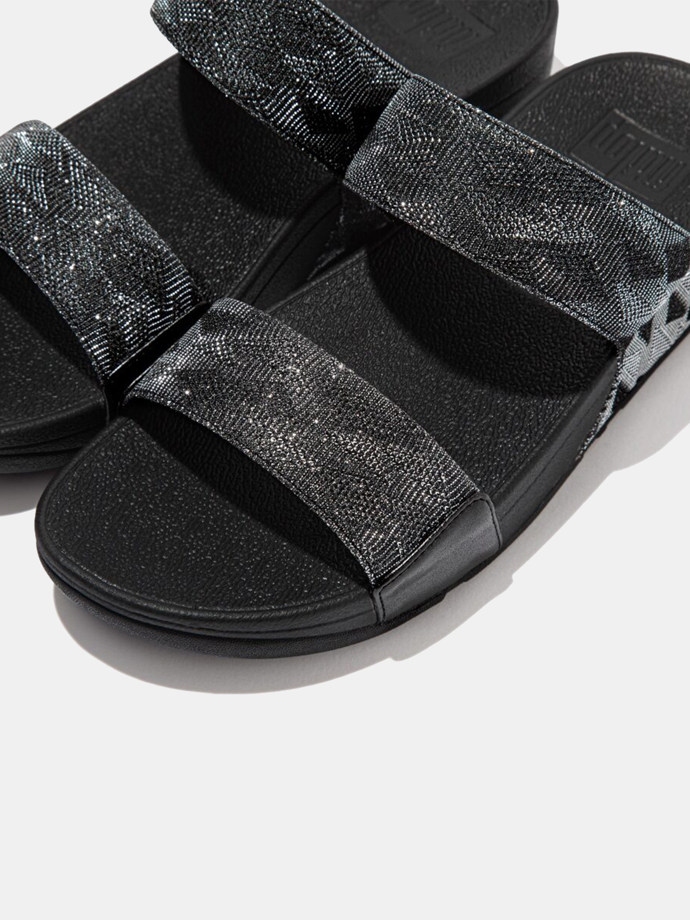 Fitflop Lulu Women's Glitz Slides #color_Black