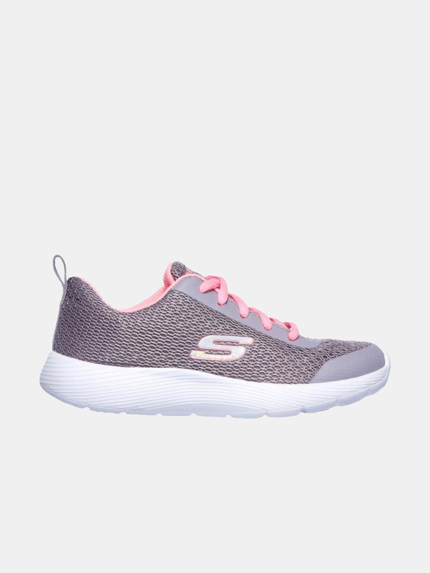 Skechers Girls Dyna-Lite - Ultra Dash Shoes #color_Gray / Pink