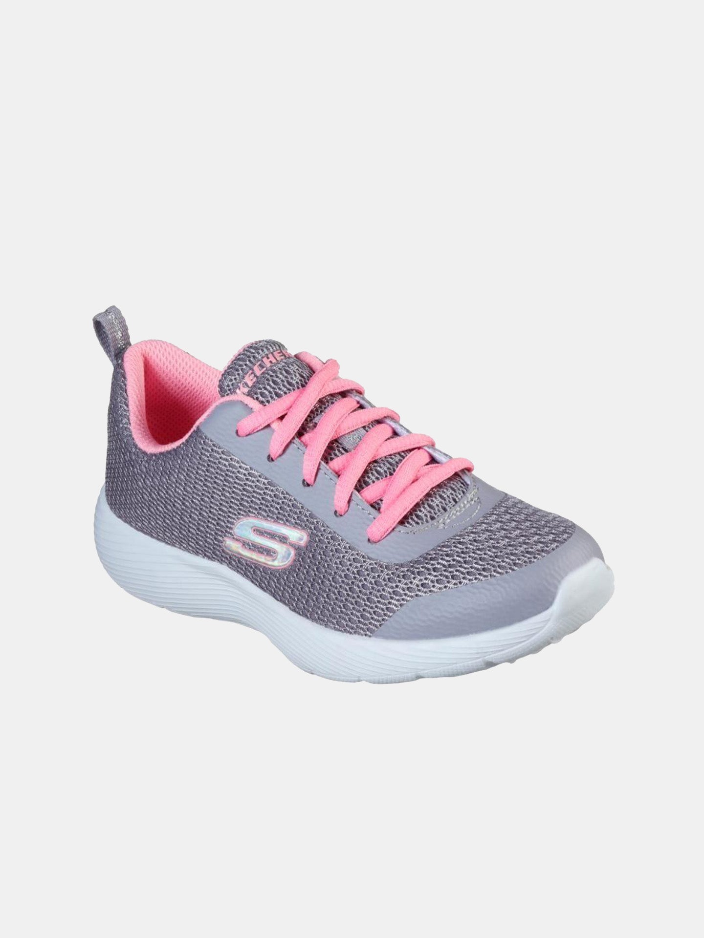 Skechers Girls Dyna-Lite - Ultra Dash Shoes #color_Gray / Pink