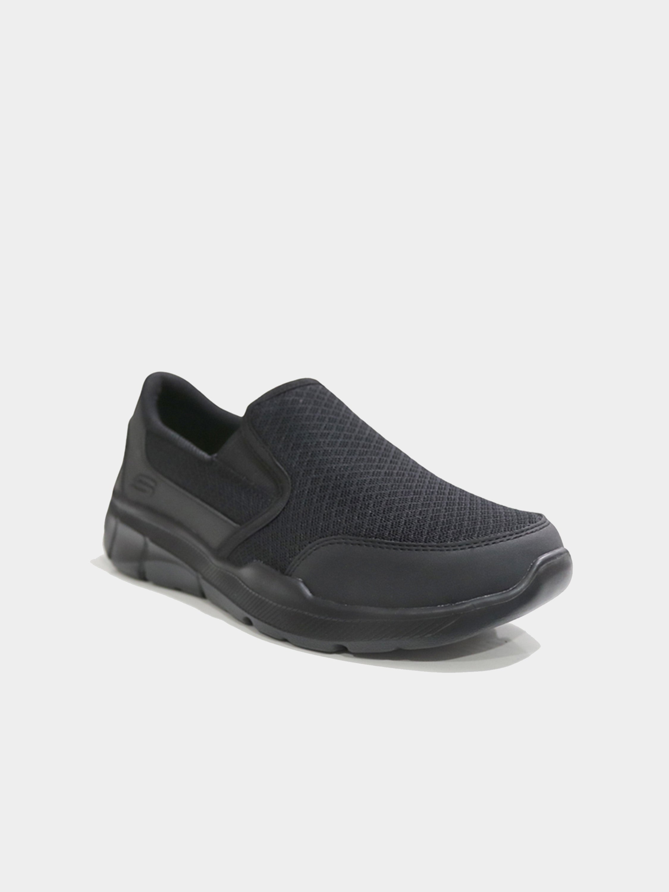 Skechers Boys Slip On Fabric School Shoes #color_Black