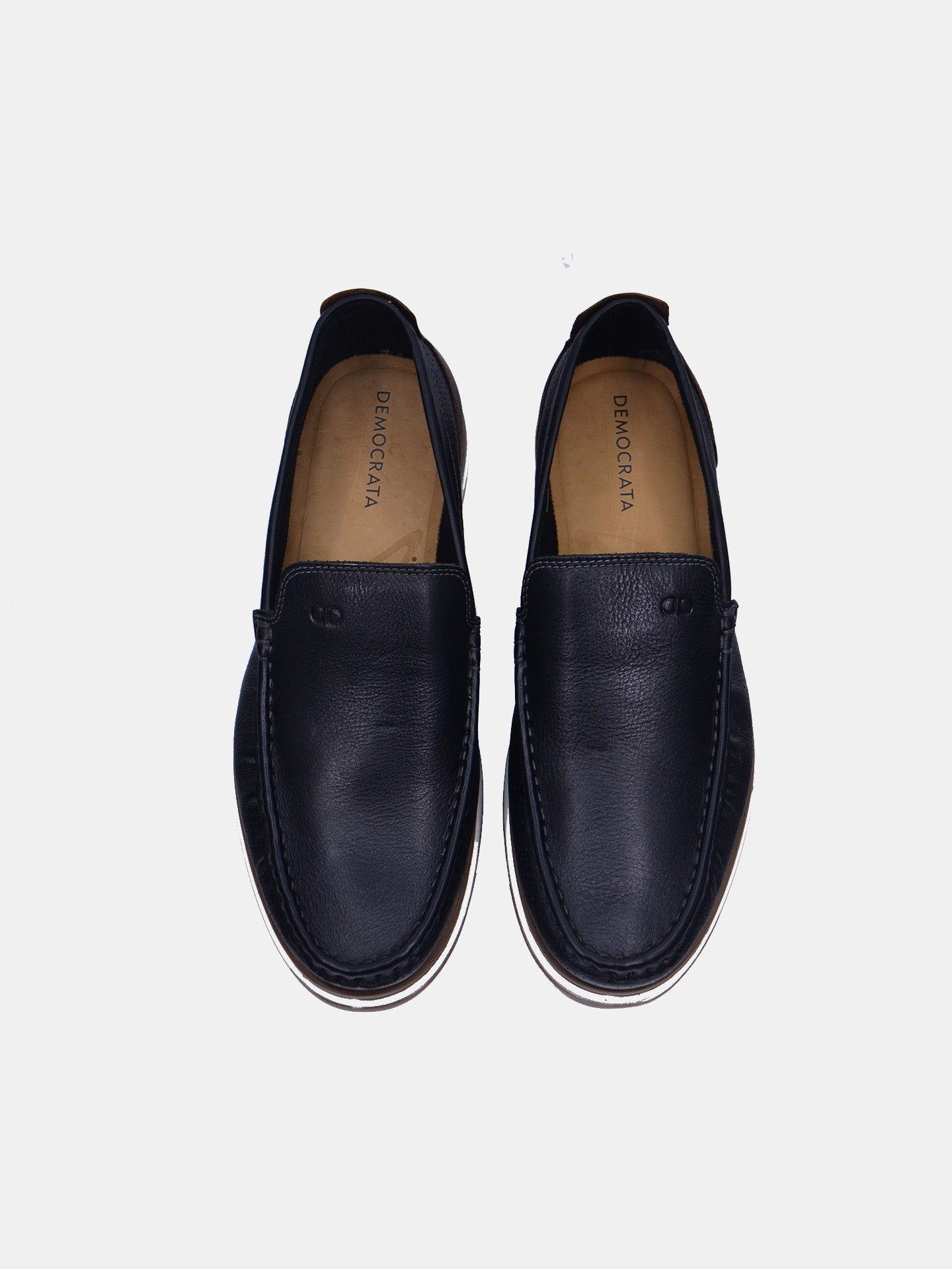 Democrata Men's Denim Flow Moccasin Loafers #color_Black