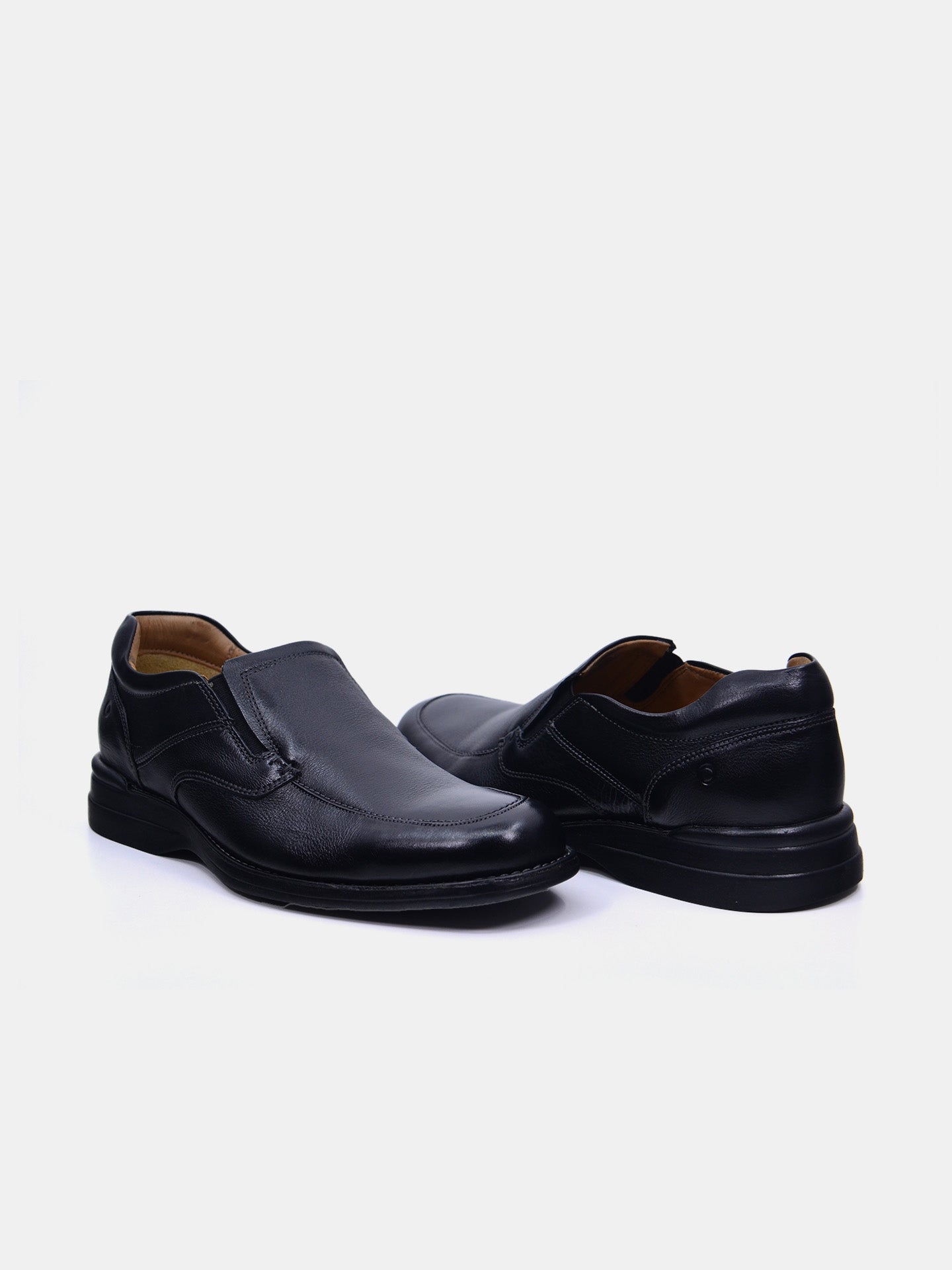 Democrata Men's Flex Cushion Leather Moccasin #color_Black