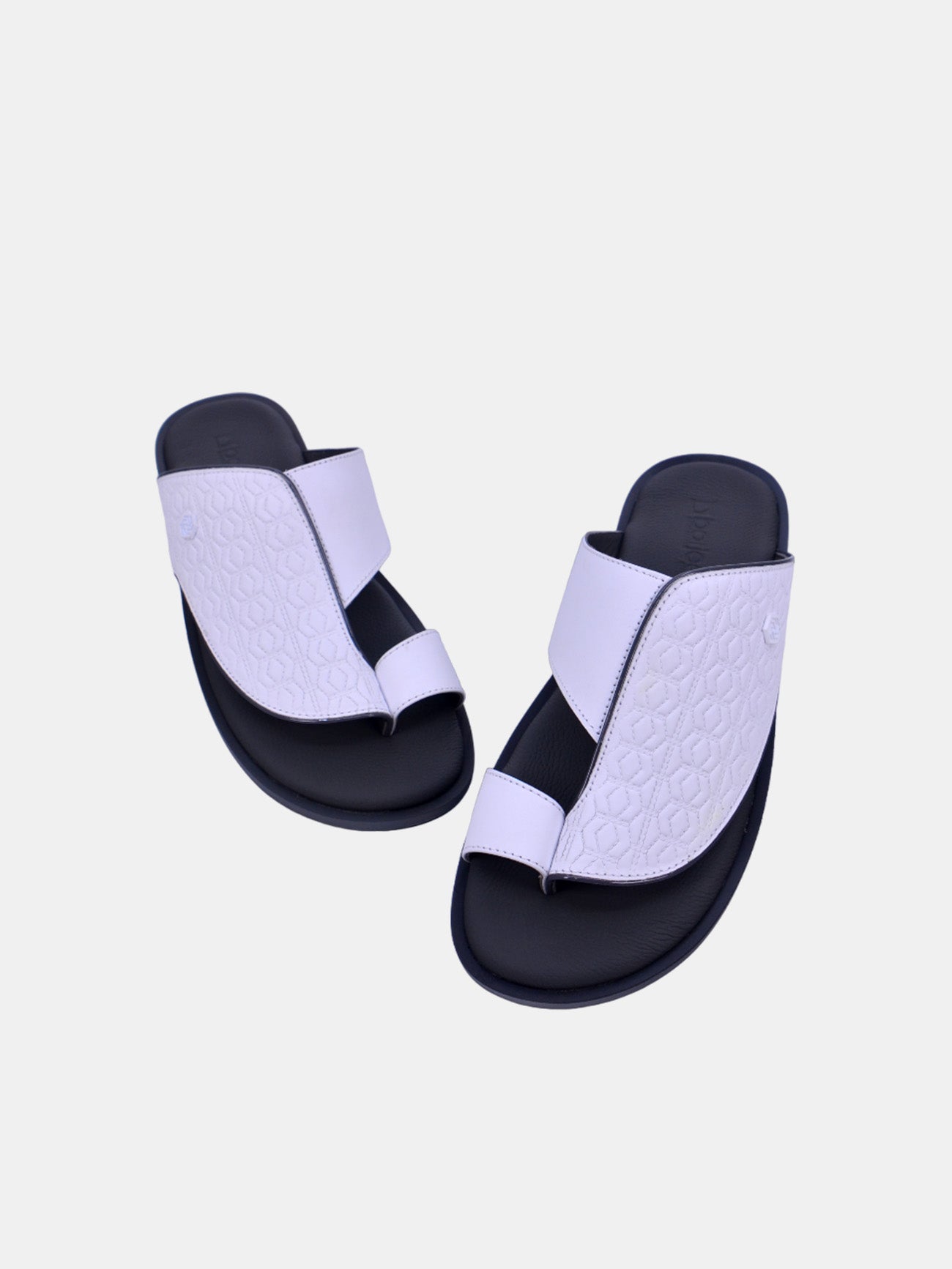 Barjeel Uno 175-044 Men's Sliders Sandals #color_White