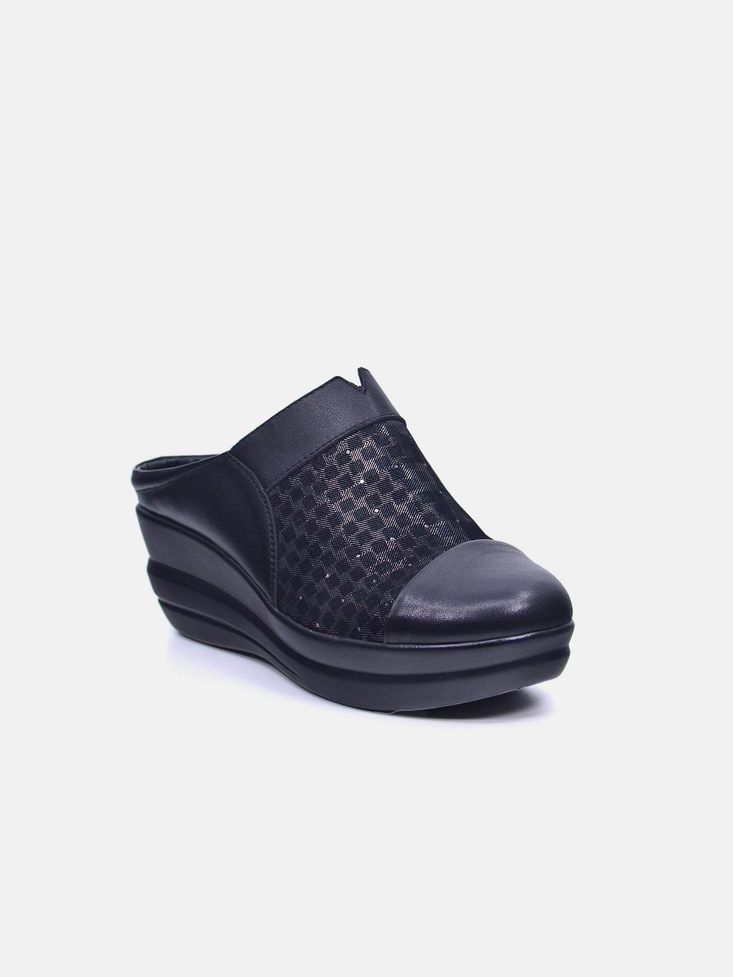 Michelle Morgan 19009-222 Women's Slip On Sandals #color_Black
