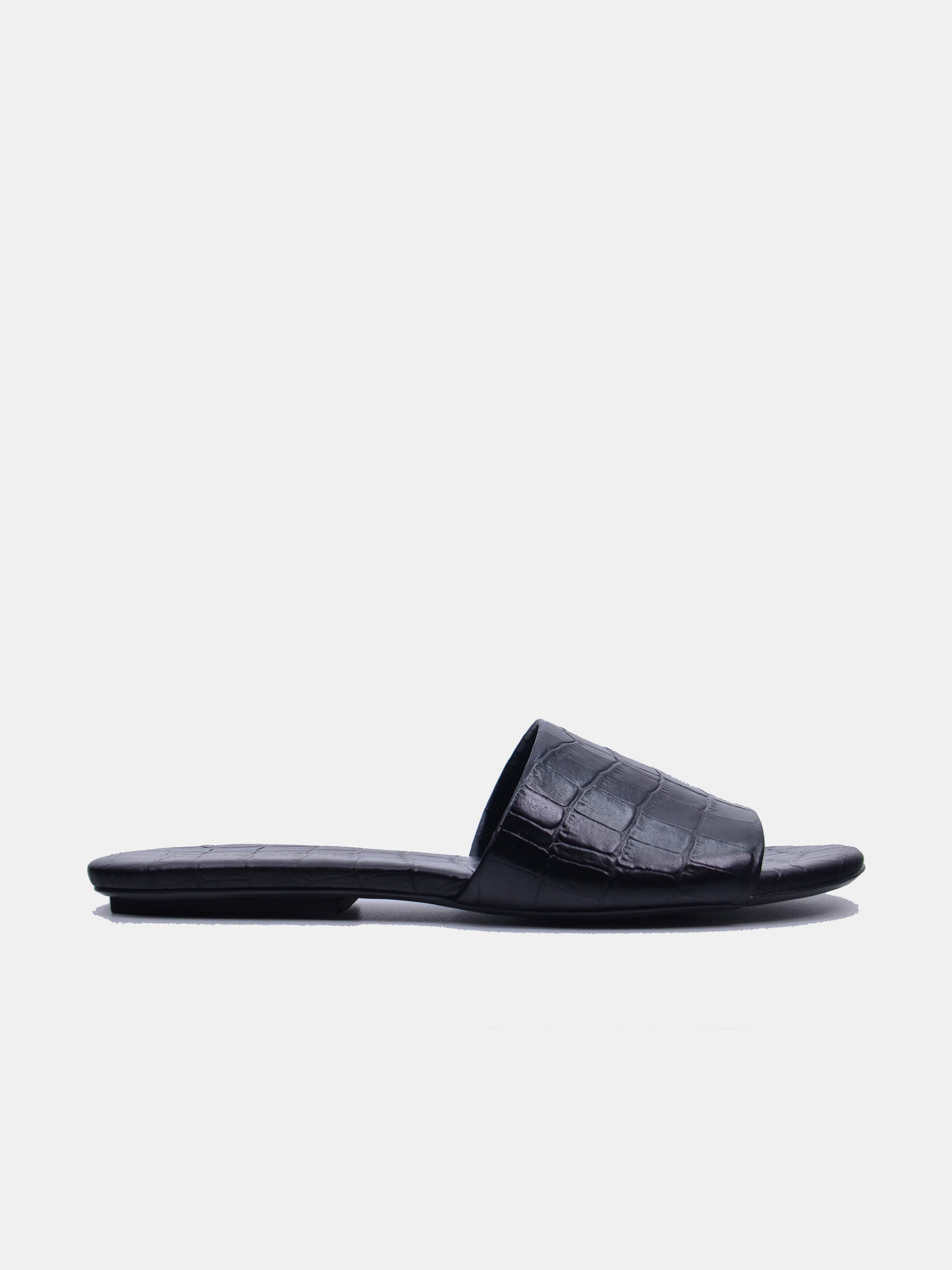 Carrano Women's Flat Slide Bold Sandals #color_Black