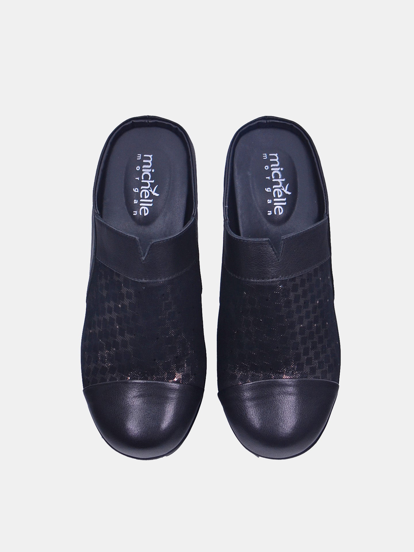 Michelle Morgan 19009-222 Women's Slip On Sandals #color_Black