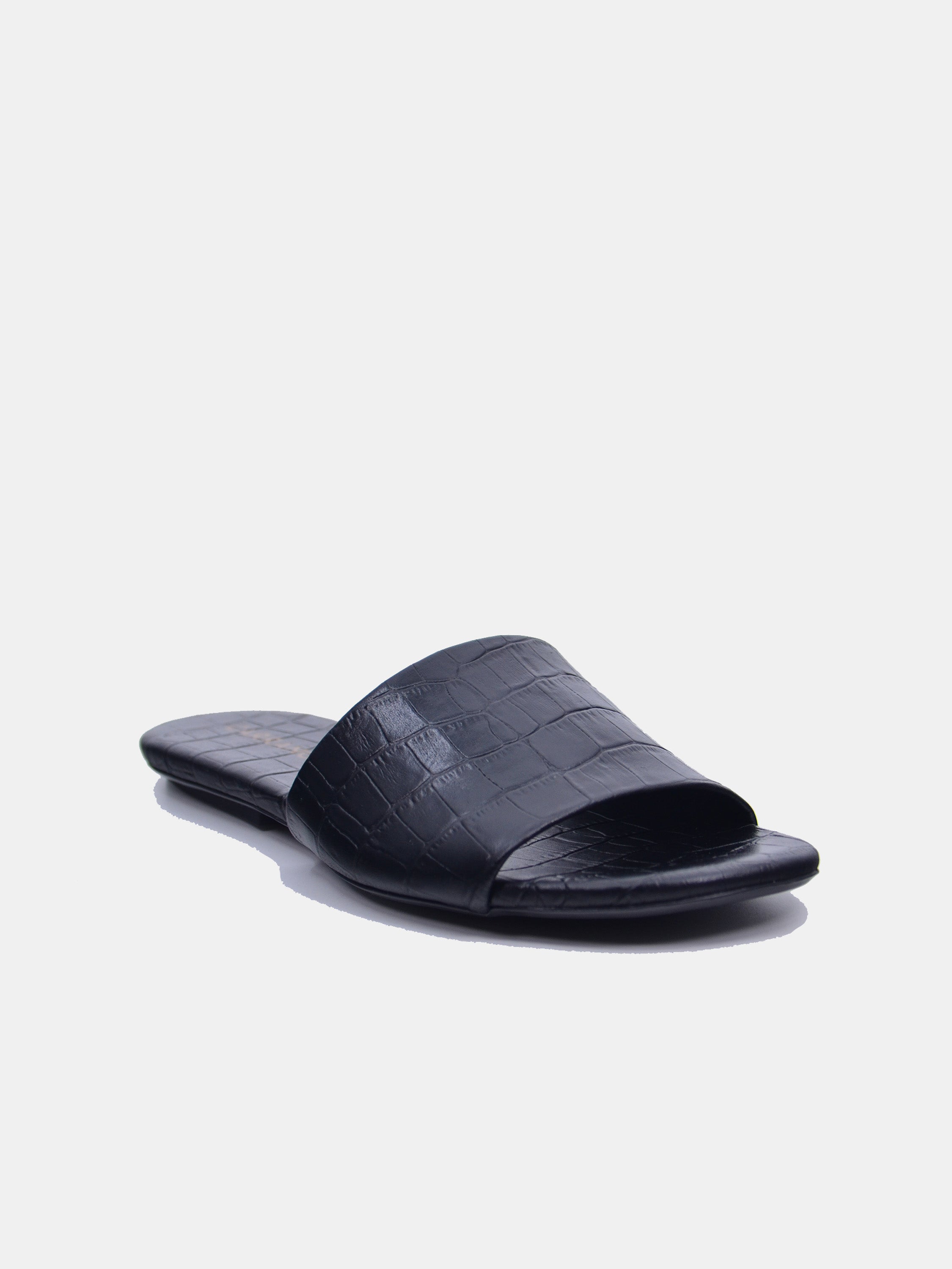 Carrano Women's Flat Slide Bold Sandals #color_Black