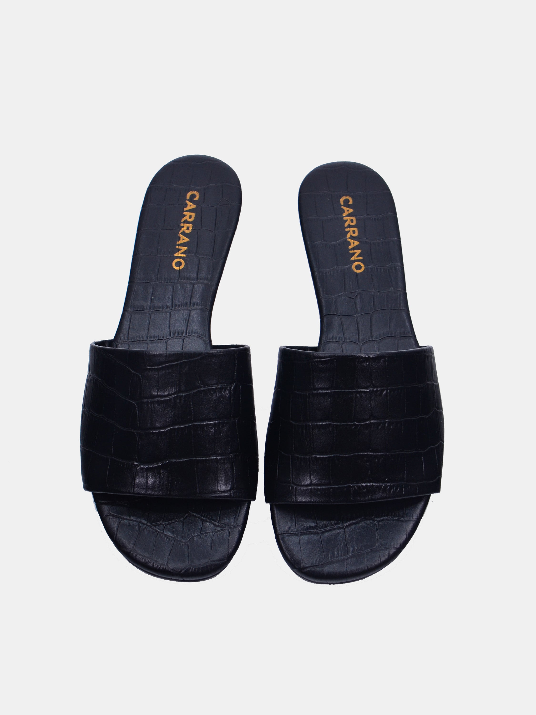 Carrano Women's Flat Slide Bold Sandals #color_Black