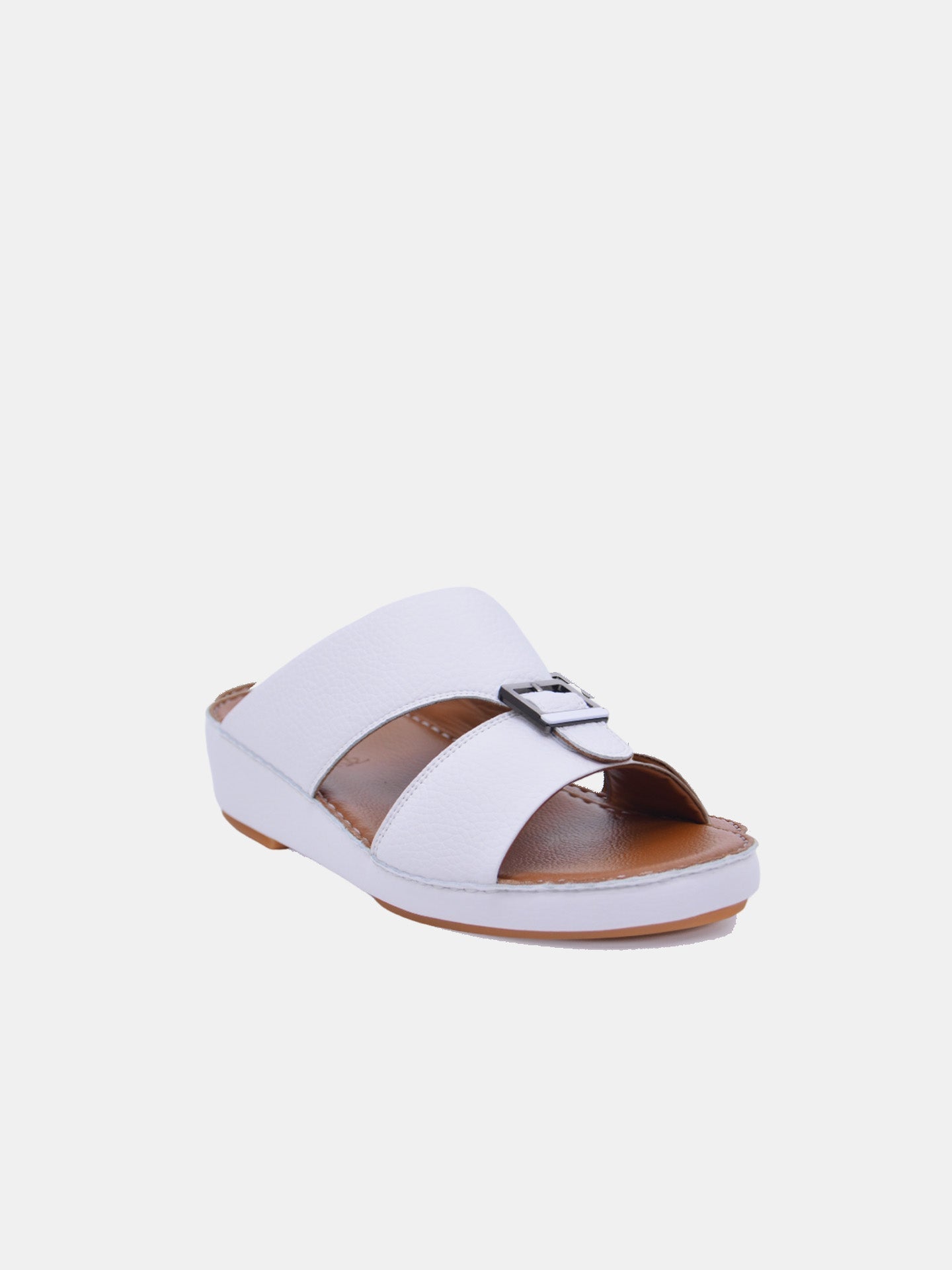 Barjeel Uno V-133 Men's Arabic Sandals #color_White