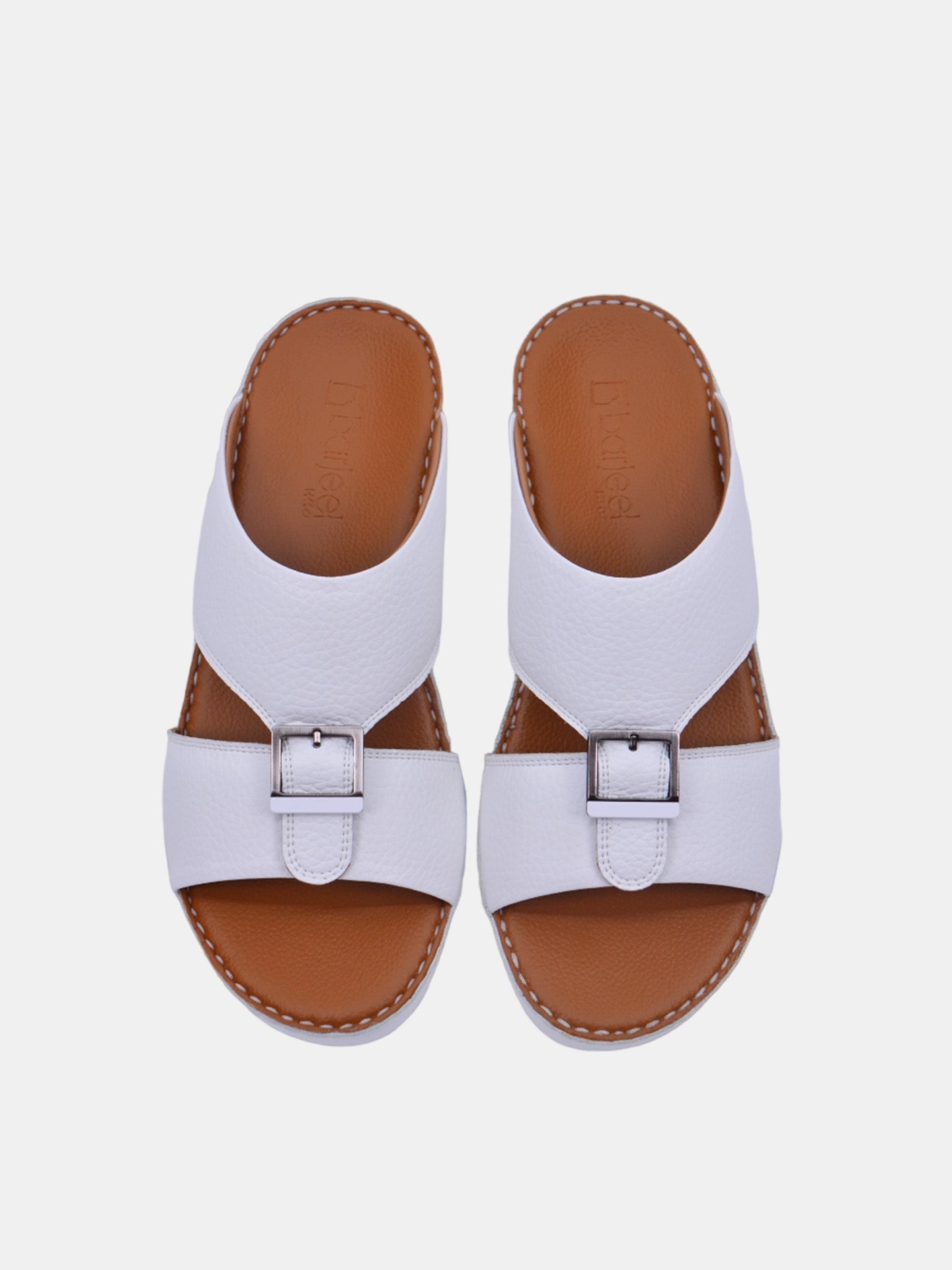 Barjeel Uno V-133 Men's Arabic Sandals #color_White