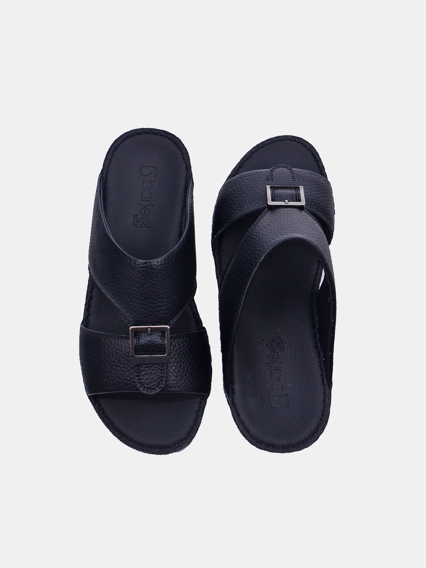Barjeel Uno V-133 Men's Arabic Sandals #color_Black
