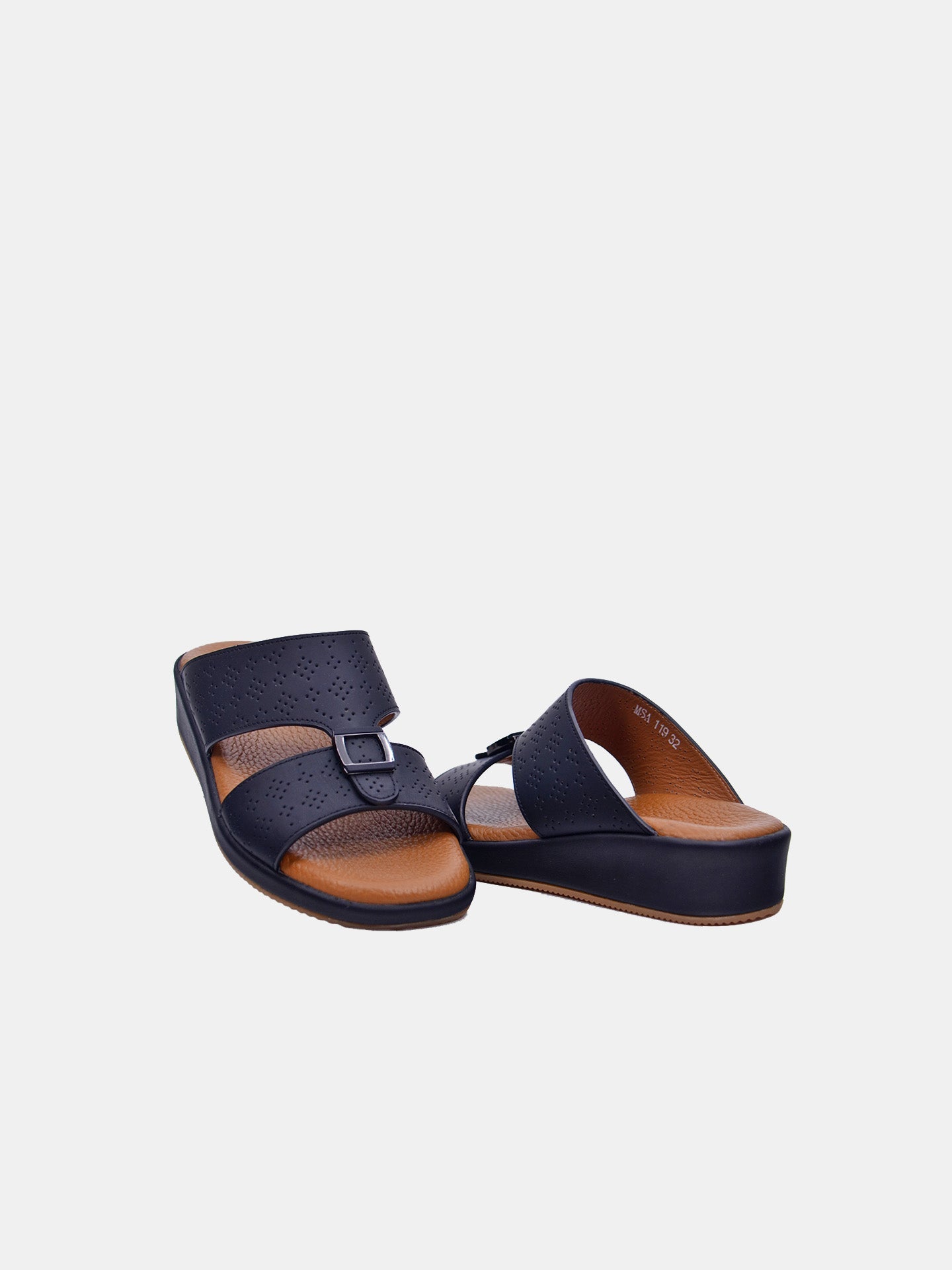 Barjeel Uno MSA-119 Boys Arabic Sandals #color_Black