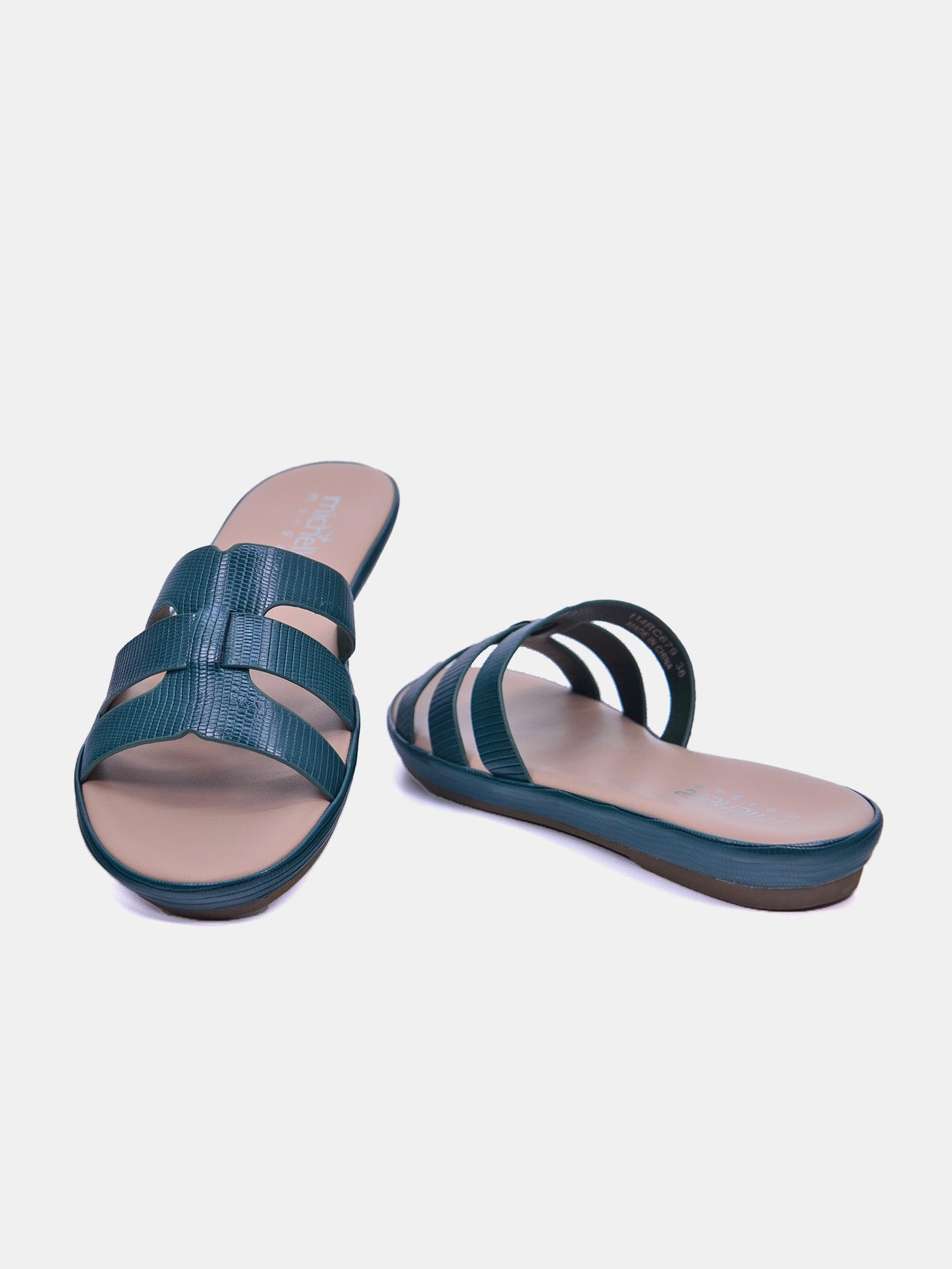 Michelle Morgan 114RC679 Women's Flat Sandals #color_Green
