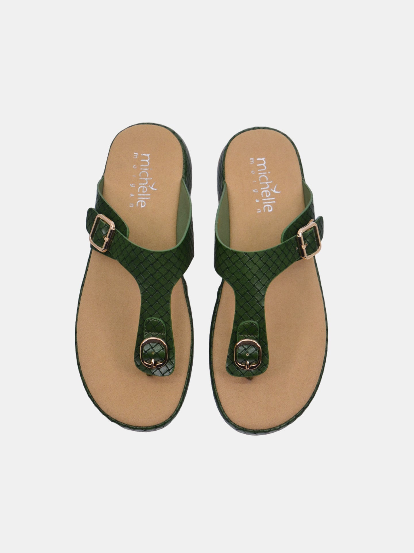 Michelle Morgan 114RL193 Women's Flat Sandals #color_Green