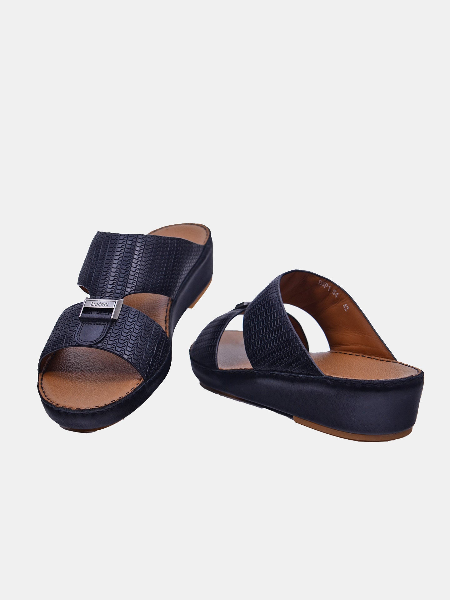 Barjeel Uno BSP1-54 Men's Arabic Sandals #color_Black
