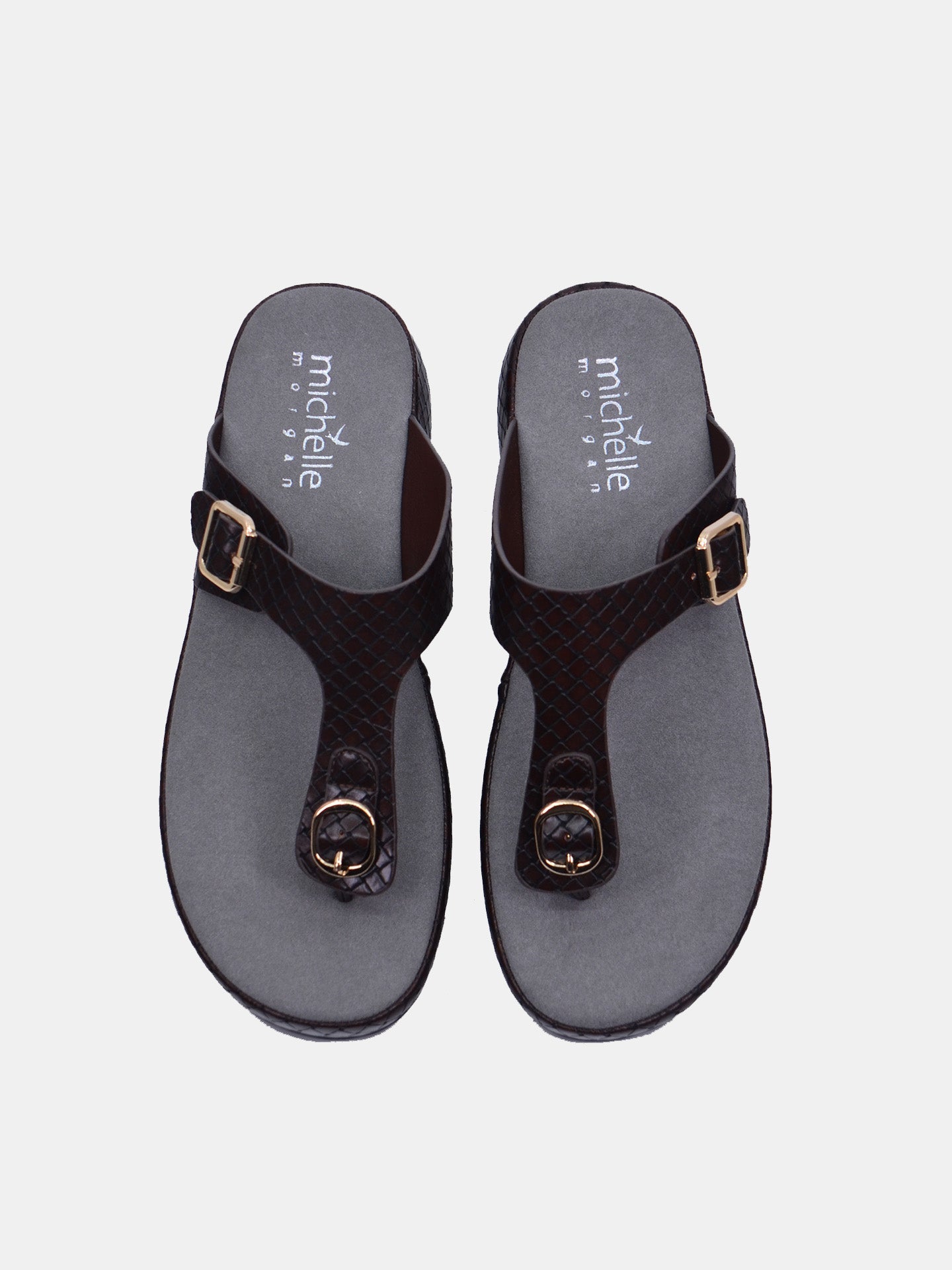 Michelle Morgan 114RL193 Women's Flat Sandals #color_Brown