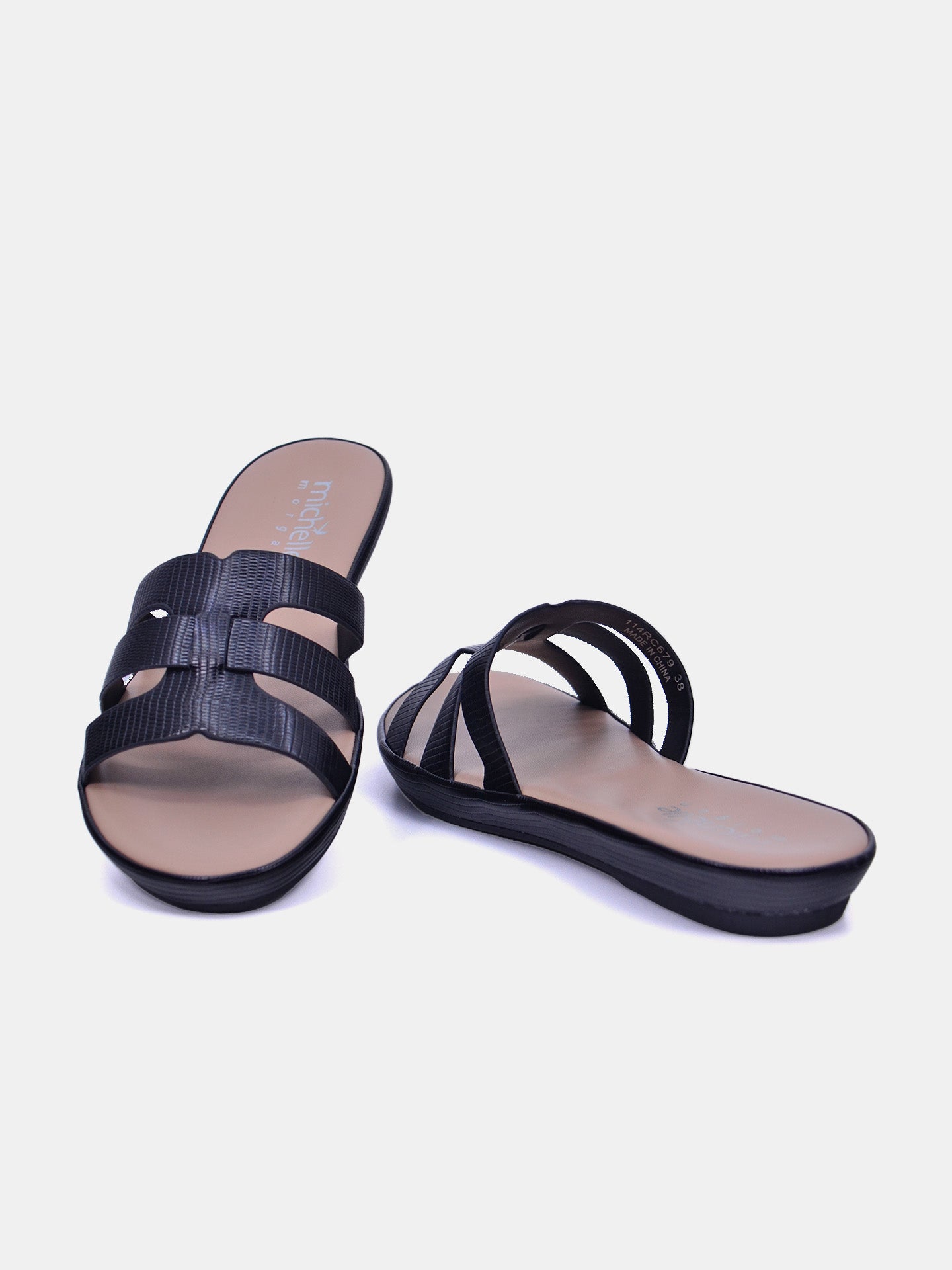 Michelle Morgan 114RC679 Women's Flat Sandals #color_Black