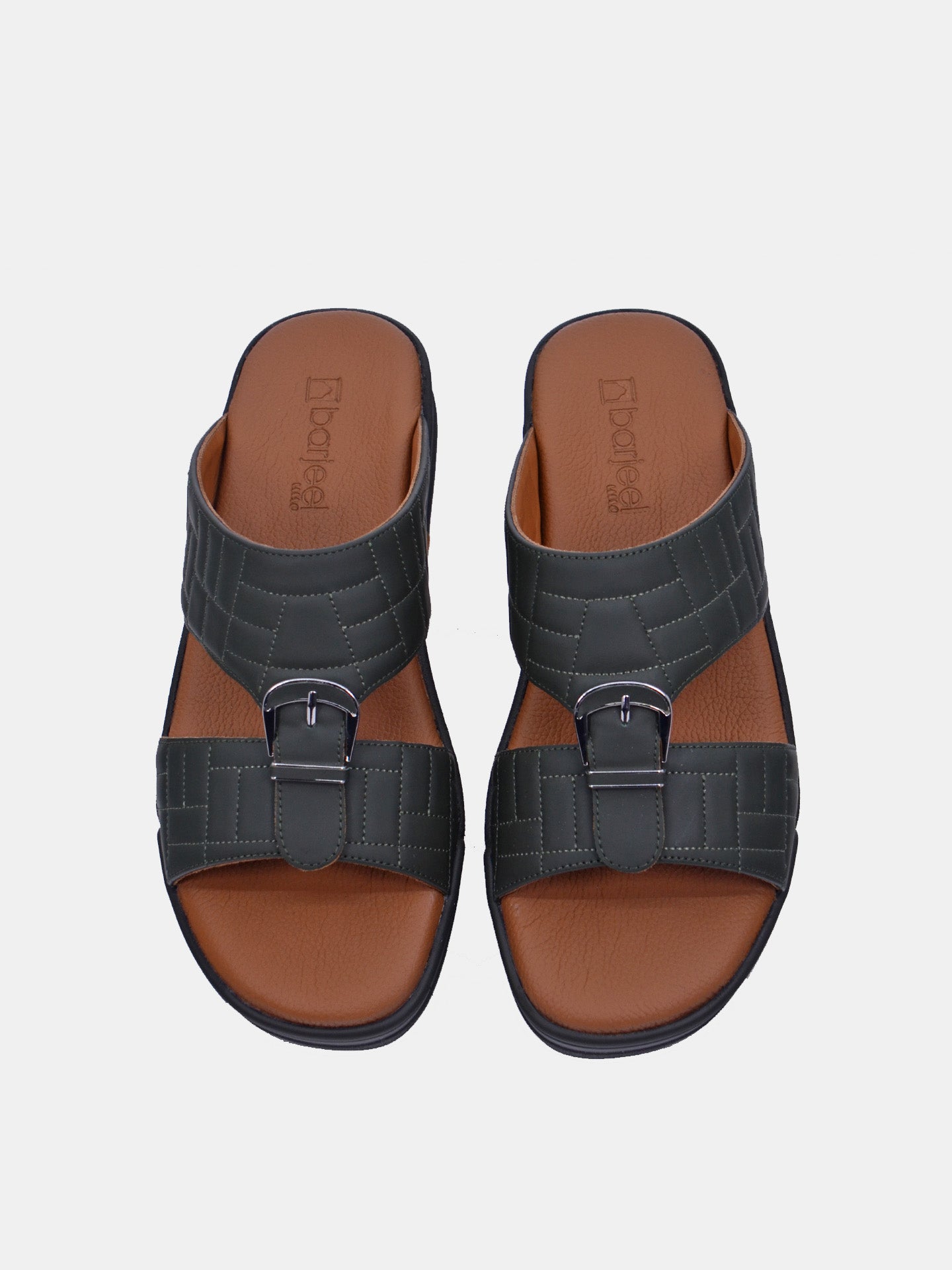 Barjeel Uno SP-115 Men's Arabic Sandals #color_Green