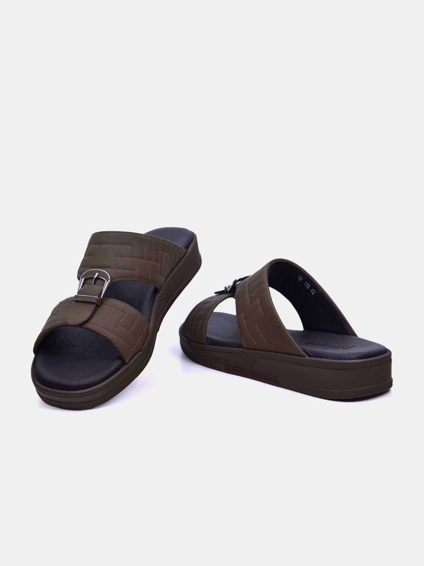 Barjeel Uno SP-115 Men's Arabic Sandals #color_Brown
