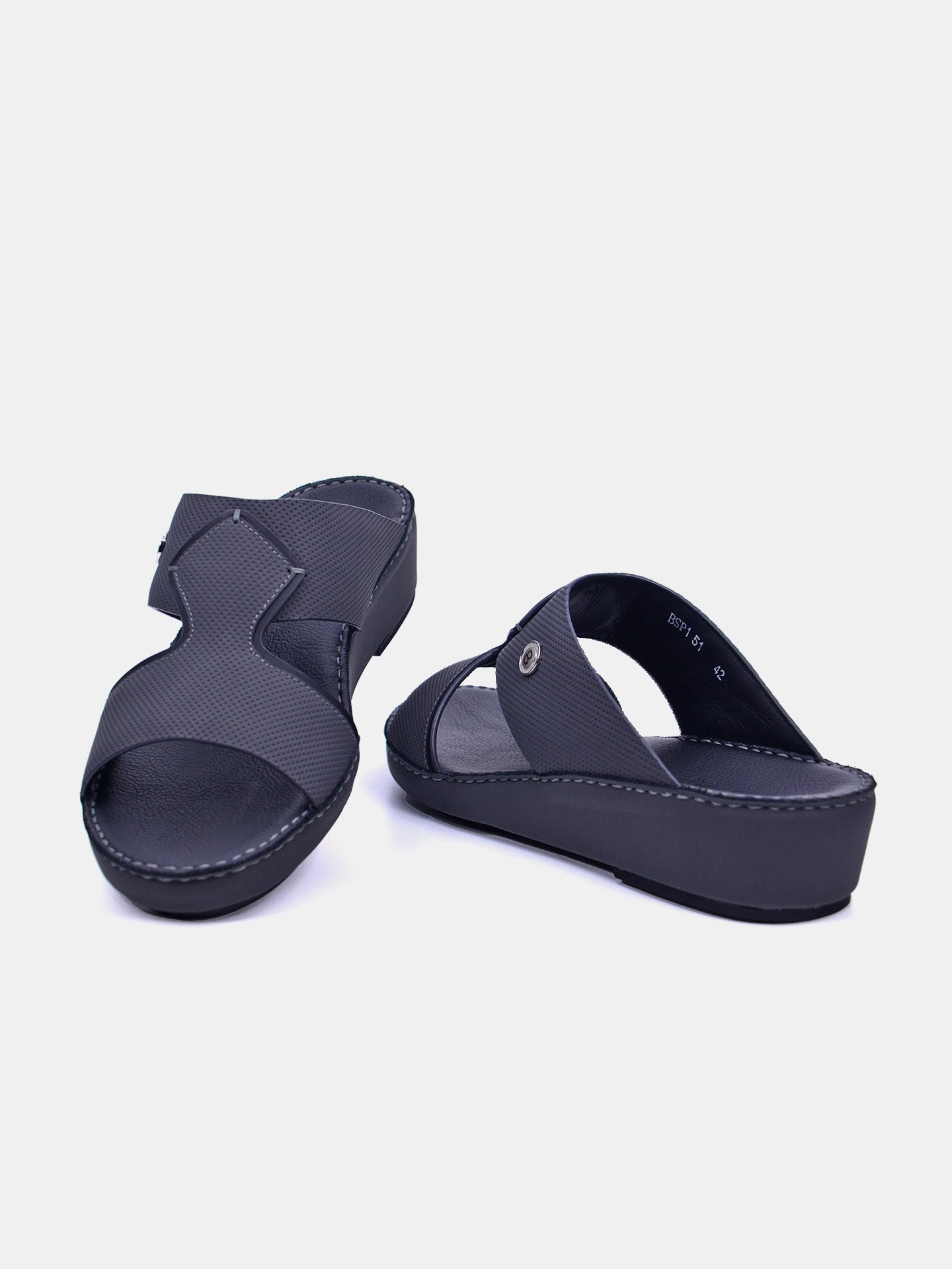Barjeel Uno BSP1-51 Men's Arabic Sandals #color_Gray