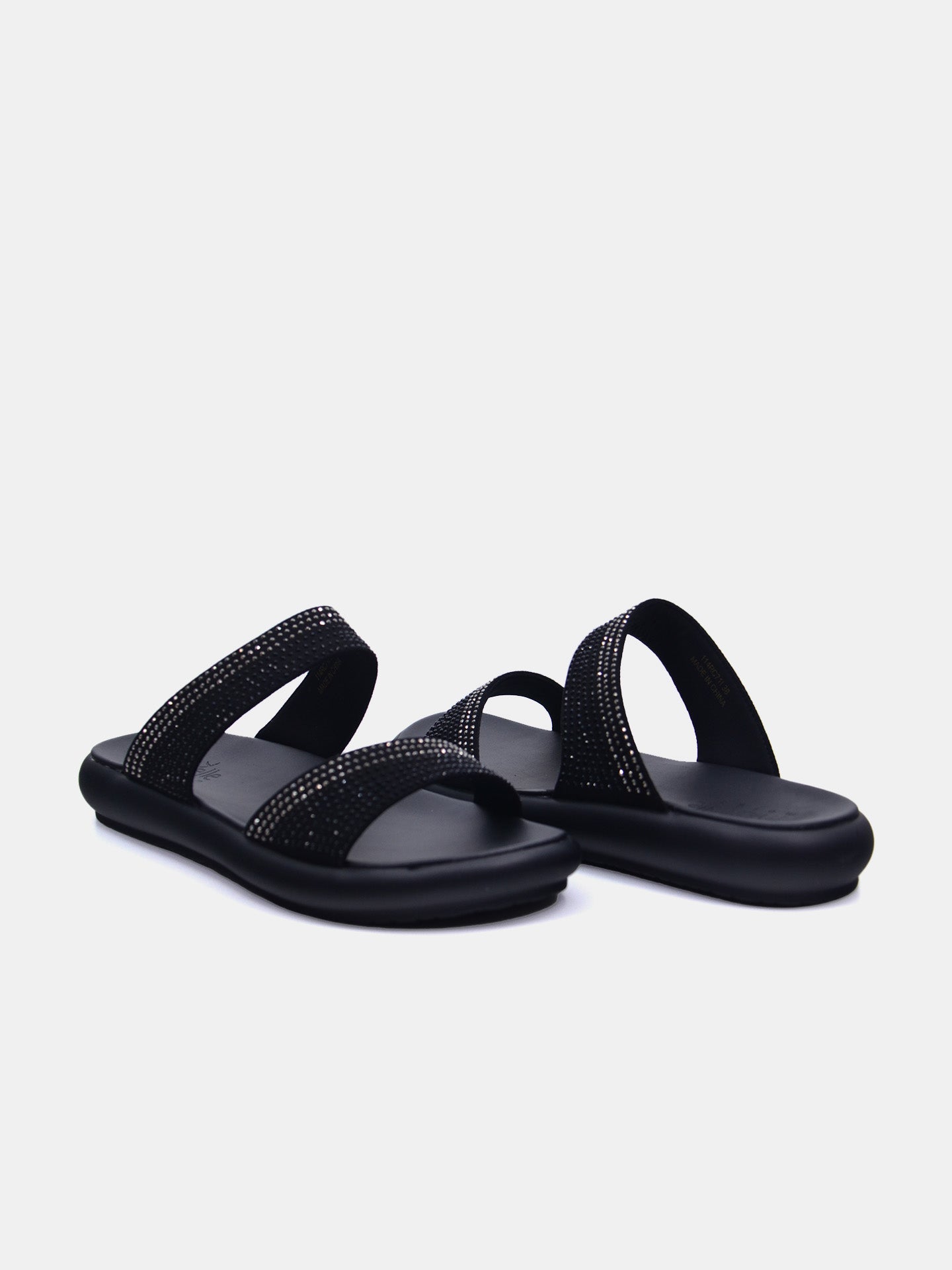 Michelle Morgan 114RC71I Women's Flat Sandals #color_Black