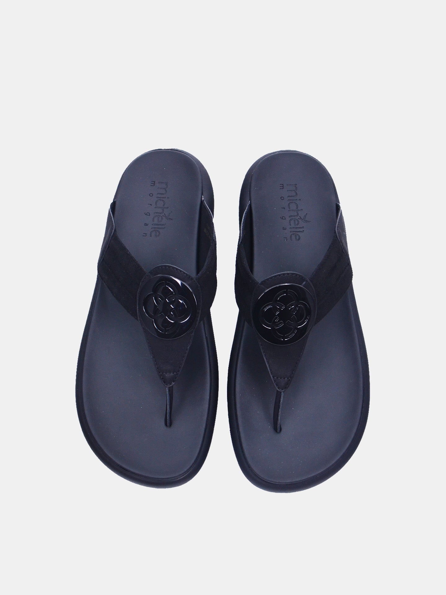 Michelle Morgan 114RC71H Women's Flat Sandals #color_Black