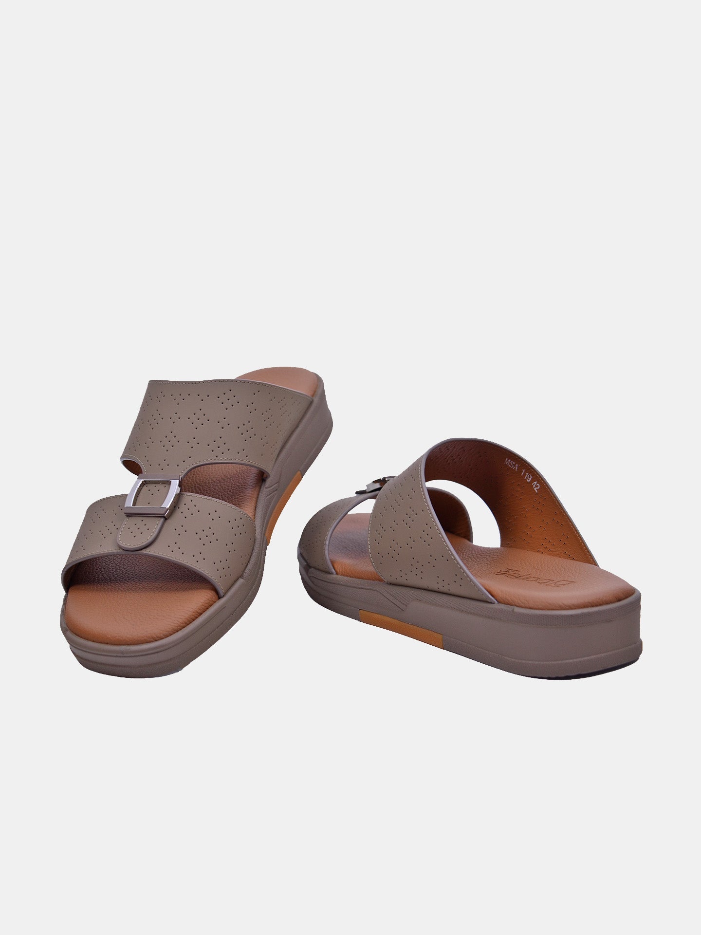 Barjeel Uno MSA-119 Boys Arabic Sandals #color_Brown