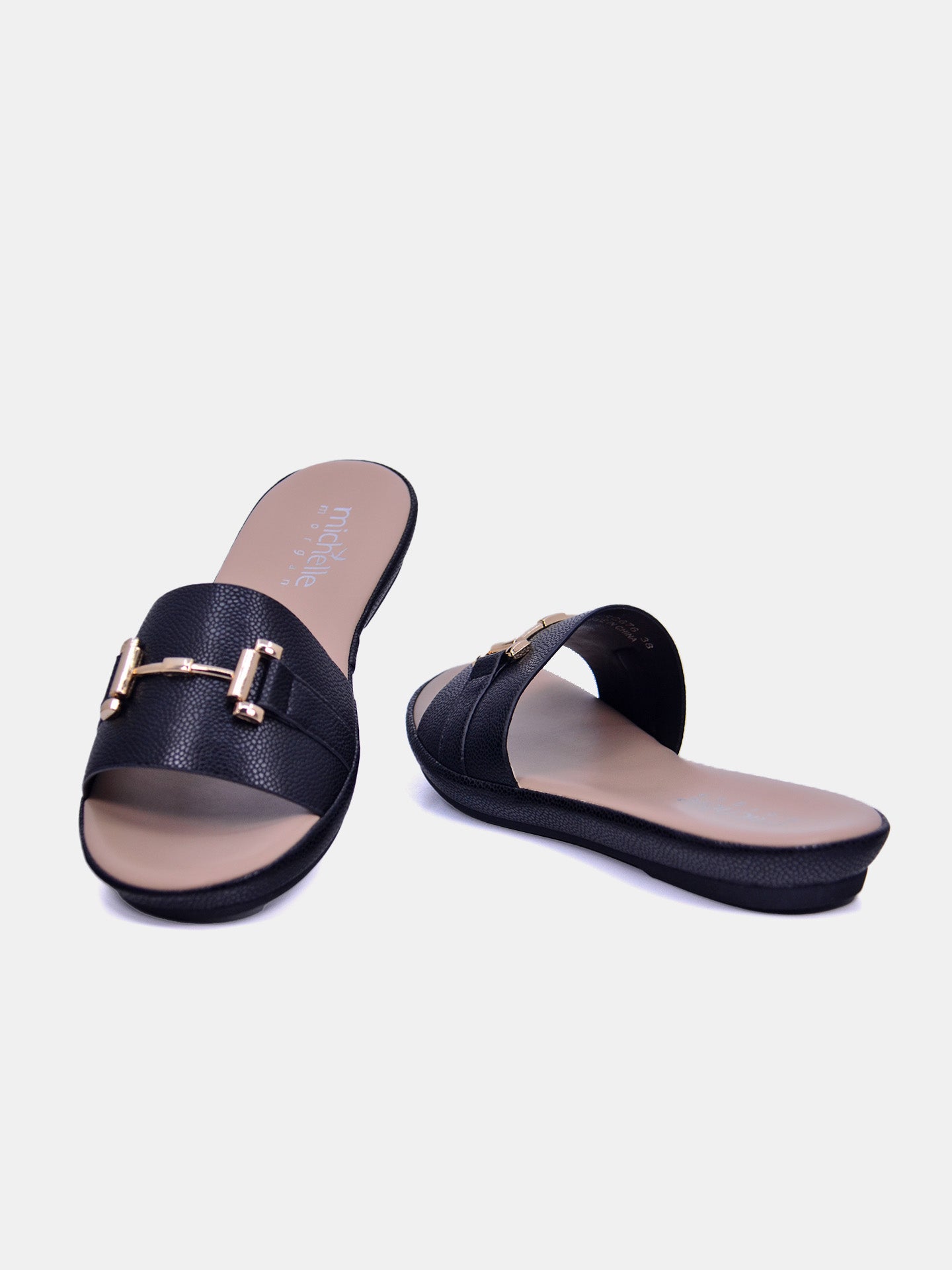 Michelle Morgan 114RC676 Women's Flat Sandals #color_Black